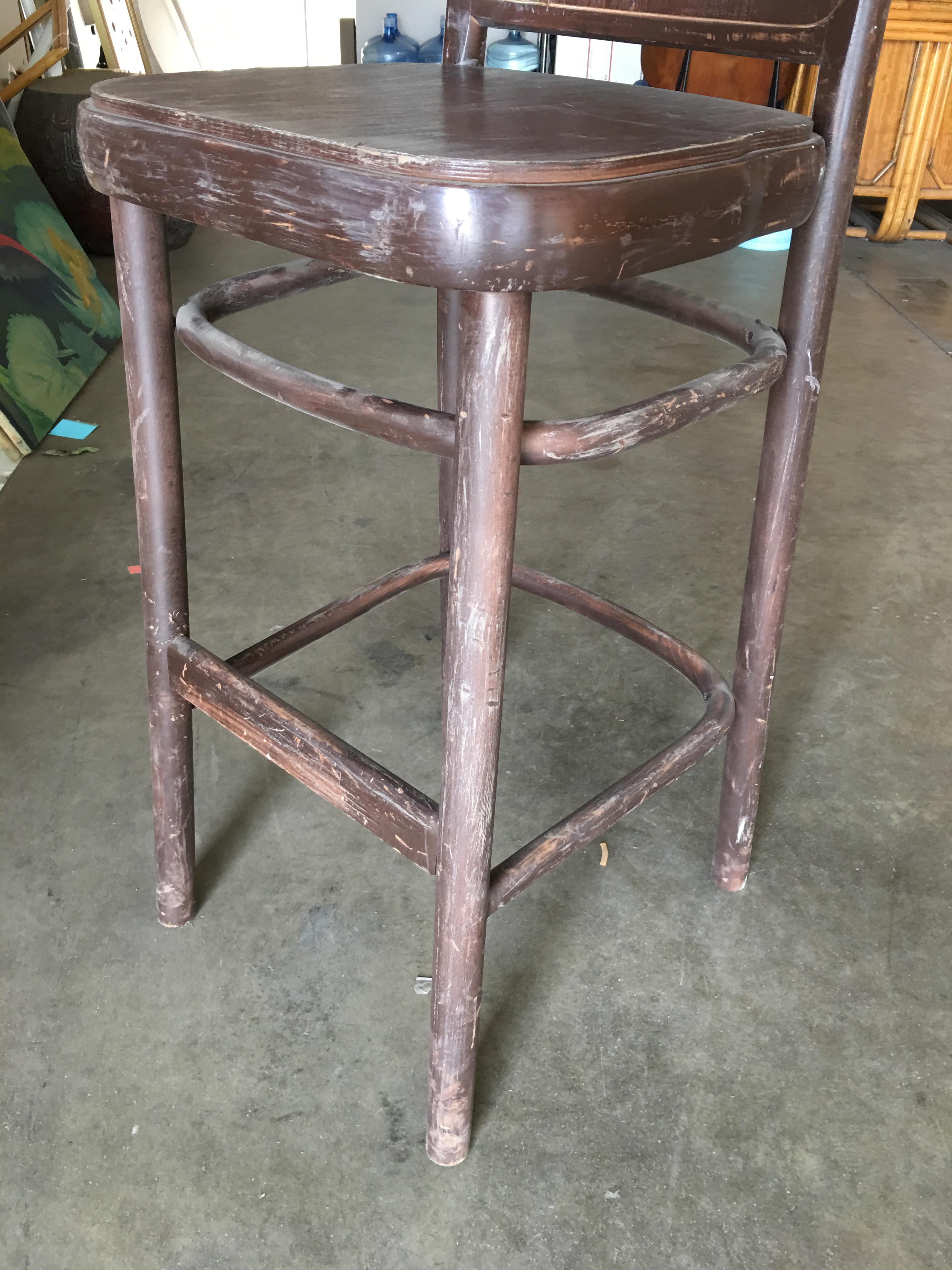 Thonet Inspired Bentwood Bar Stool, Set of Eight In Good Condition In Van Nuys, CA