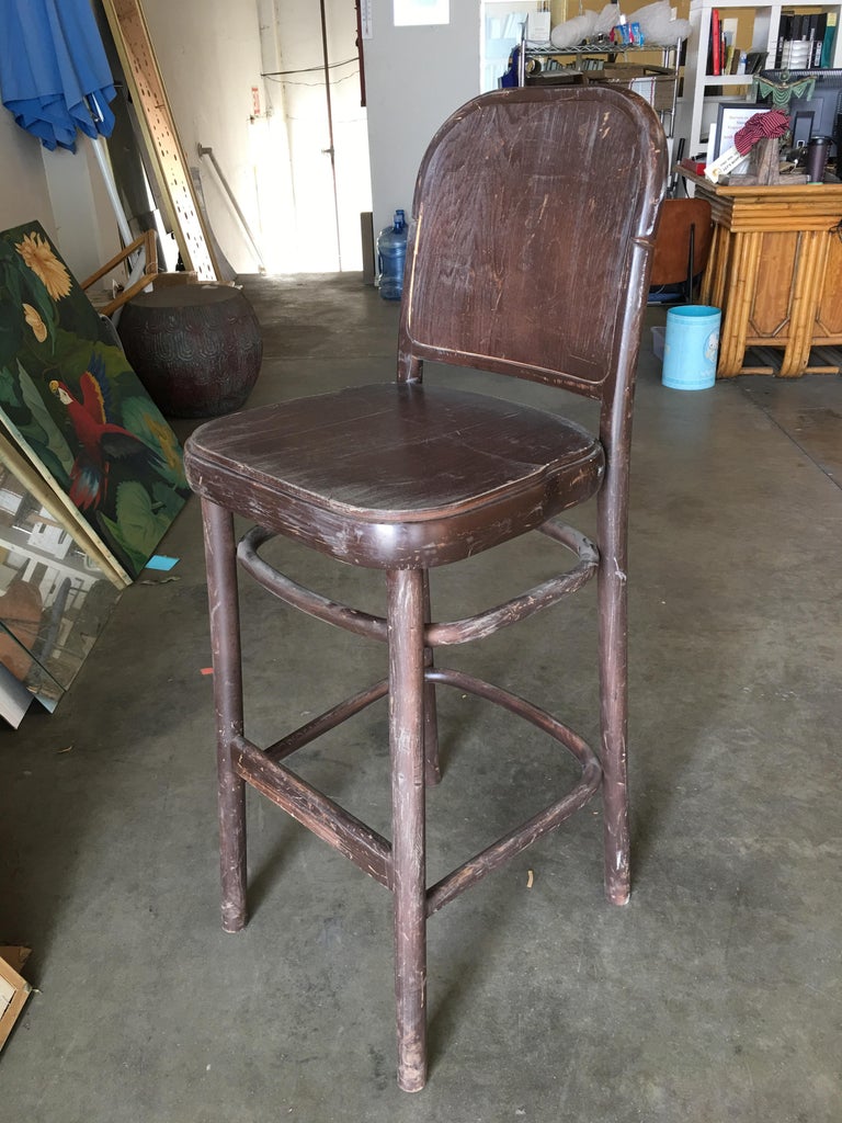 Thonet Inspired Bentwood Bar Stool, Set of Eight For Sale ...