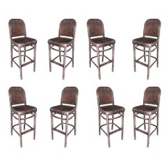 Thonet Inspired Bentwood Bar Stool, Set of Eight