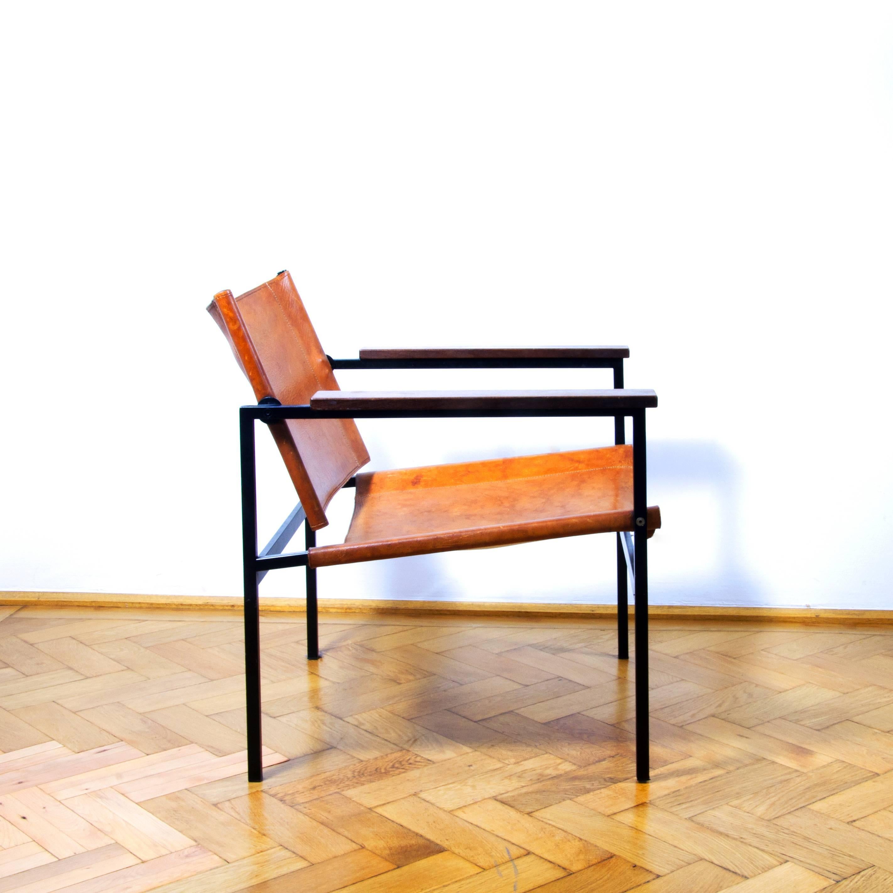 Steel Thonet Lounge, Armchair Mod. ST 805 Design Eddie Harlis, 1958 For Sale