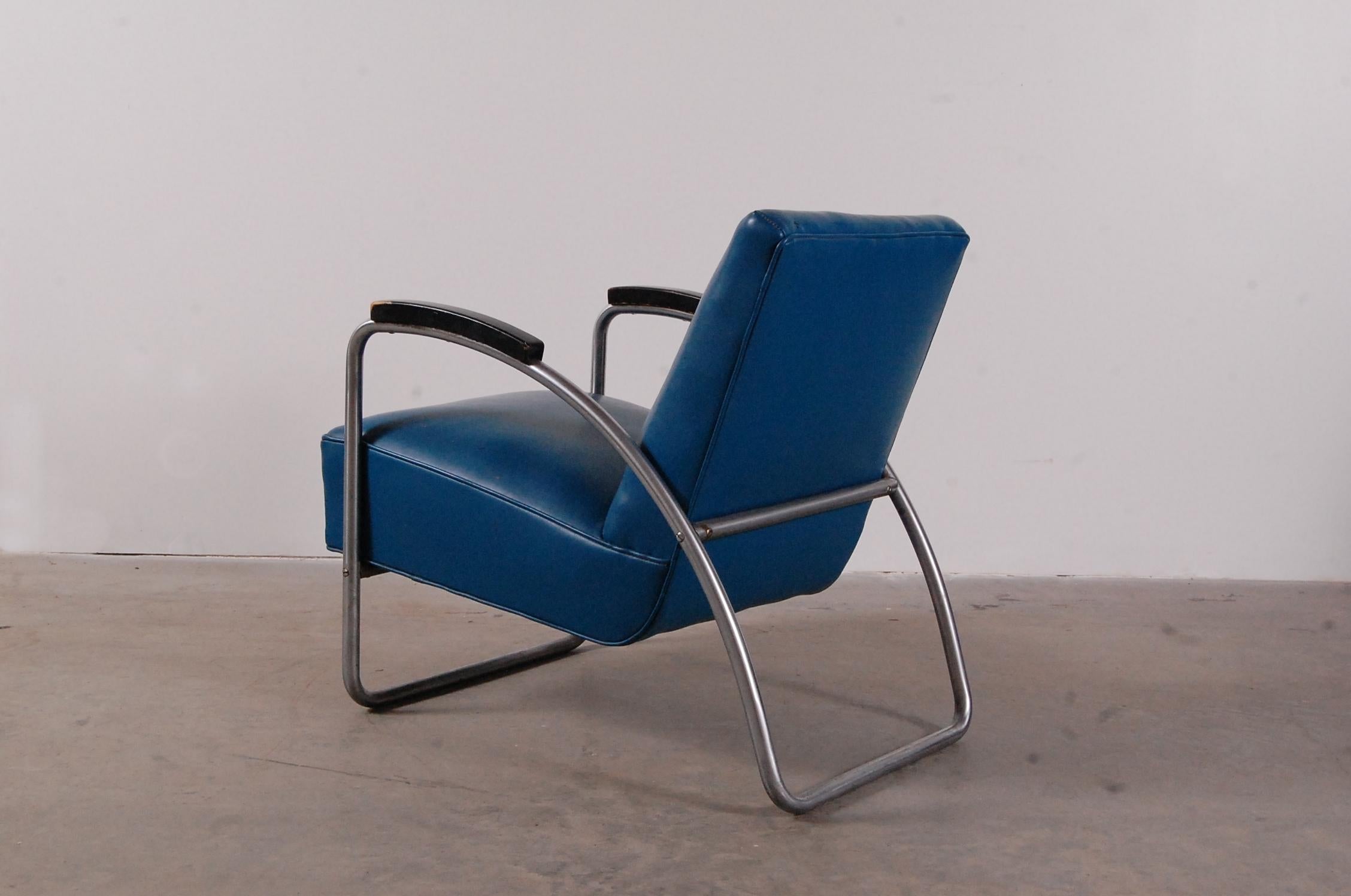 Plated Thonet Lounge Chair from the PSFS building in Philadelphia