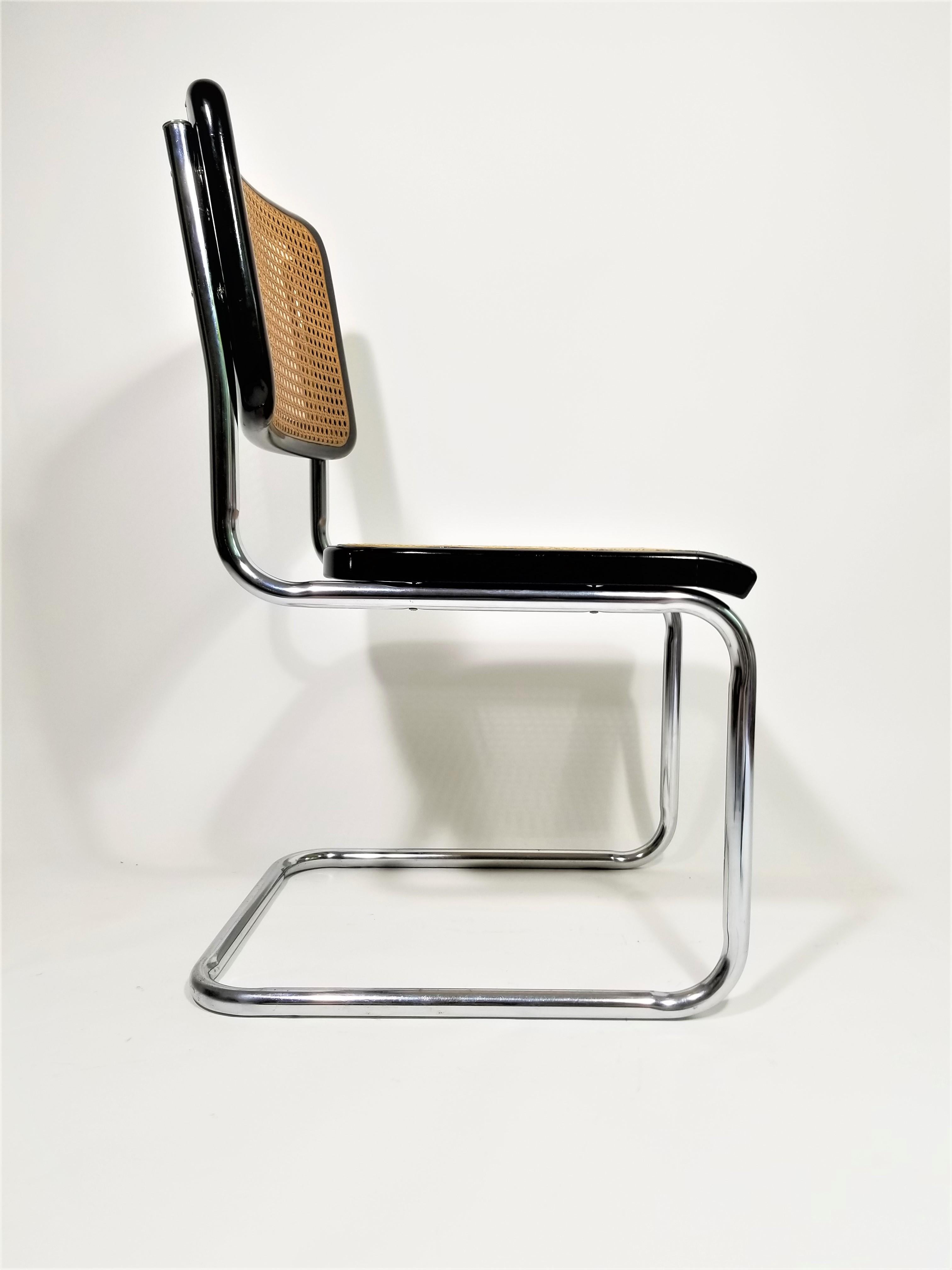 Thonet Marcel Breuer Cesca Black Side Chair Midcentury, New York 1
