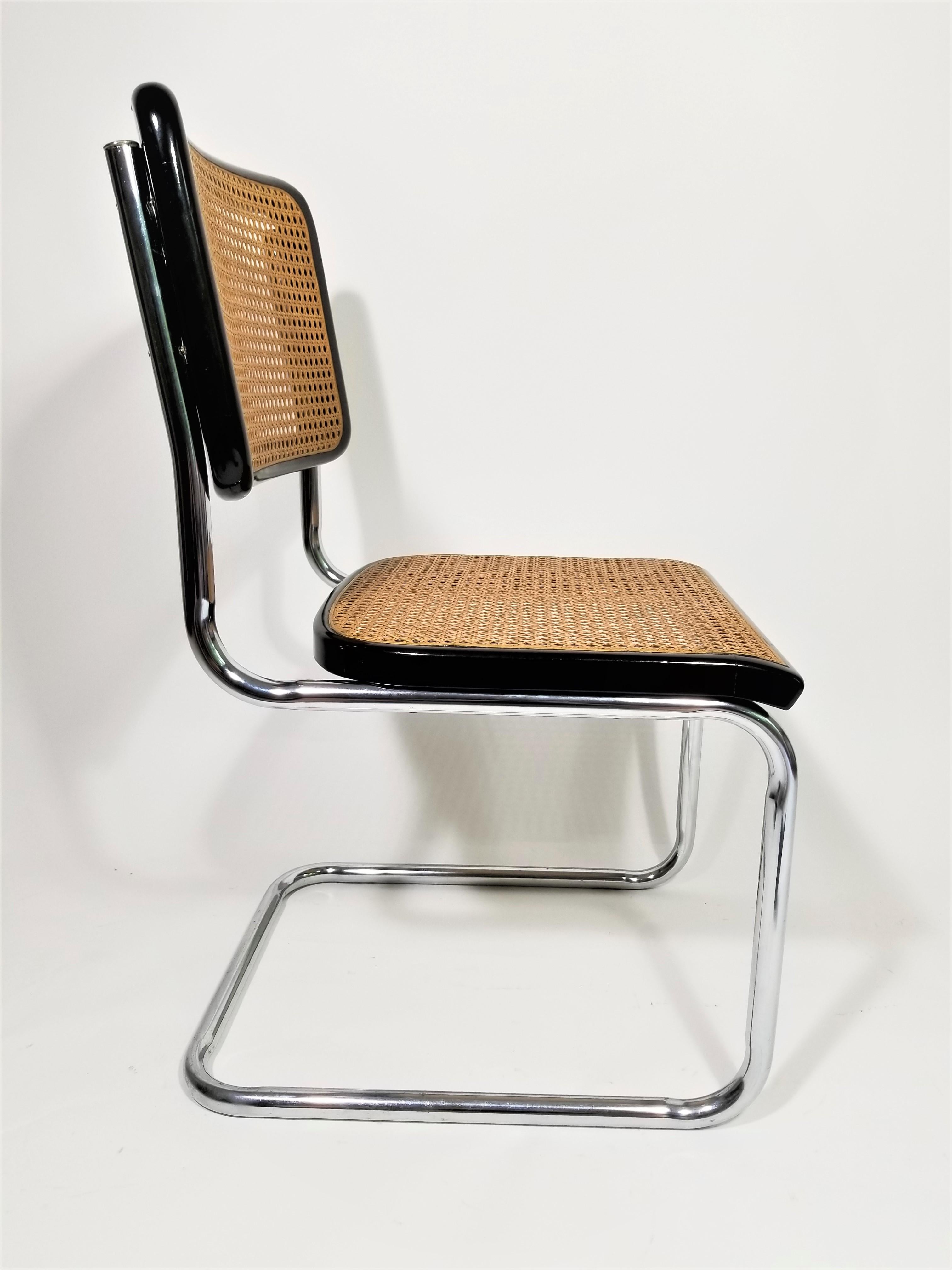 Thonet Marcel Breuer Cesca Black Side Chair Midcentury, New York 2