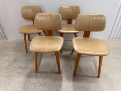 Thonet MCM bent plywood leather chair , circa 1960