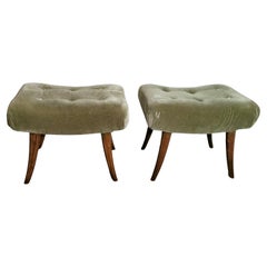 Thonet Michael Vienna Pair Of Biedermeier Style Benches In Wood And Velvet