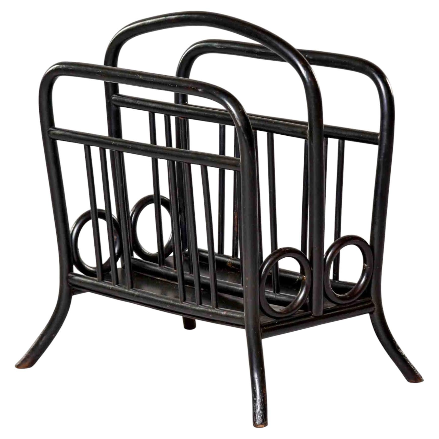 Thonet Model 33 Bentwood Magazine Rack in Ebonized Finish For Sale