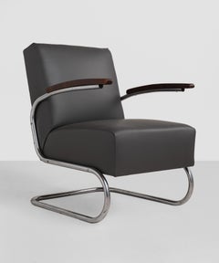 Thonet Modern Leather Armchair, Germany, circa 1930
