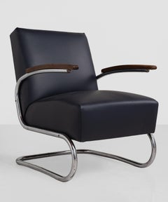 Thonet Modern Leather Armchair, Germany, circa 1930
