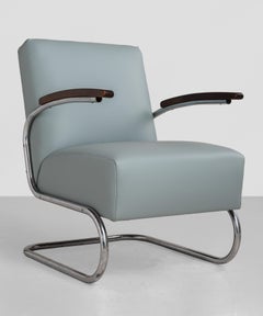 Thonet Modern Leather Armchair, Germany, circa 1930