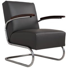 Thonet Modern Leather Armchair, Germany, circa 1930