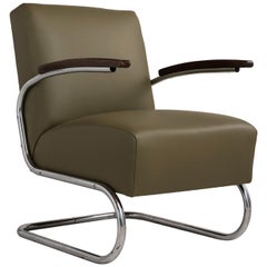 Thonet Modern Leather Armchair, Germany, circa 1930