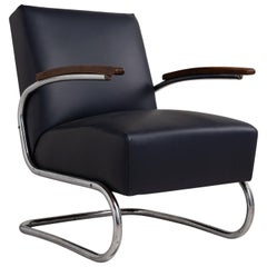 Thonet Modern Leather Armchair, Germany, circa 1930