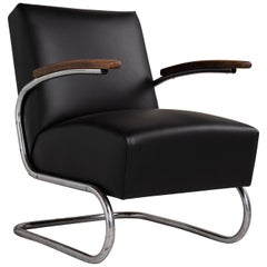 Thonet Modern Leather Armchair, Germany, circa 1930