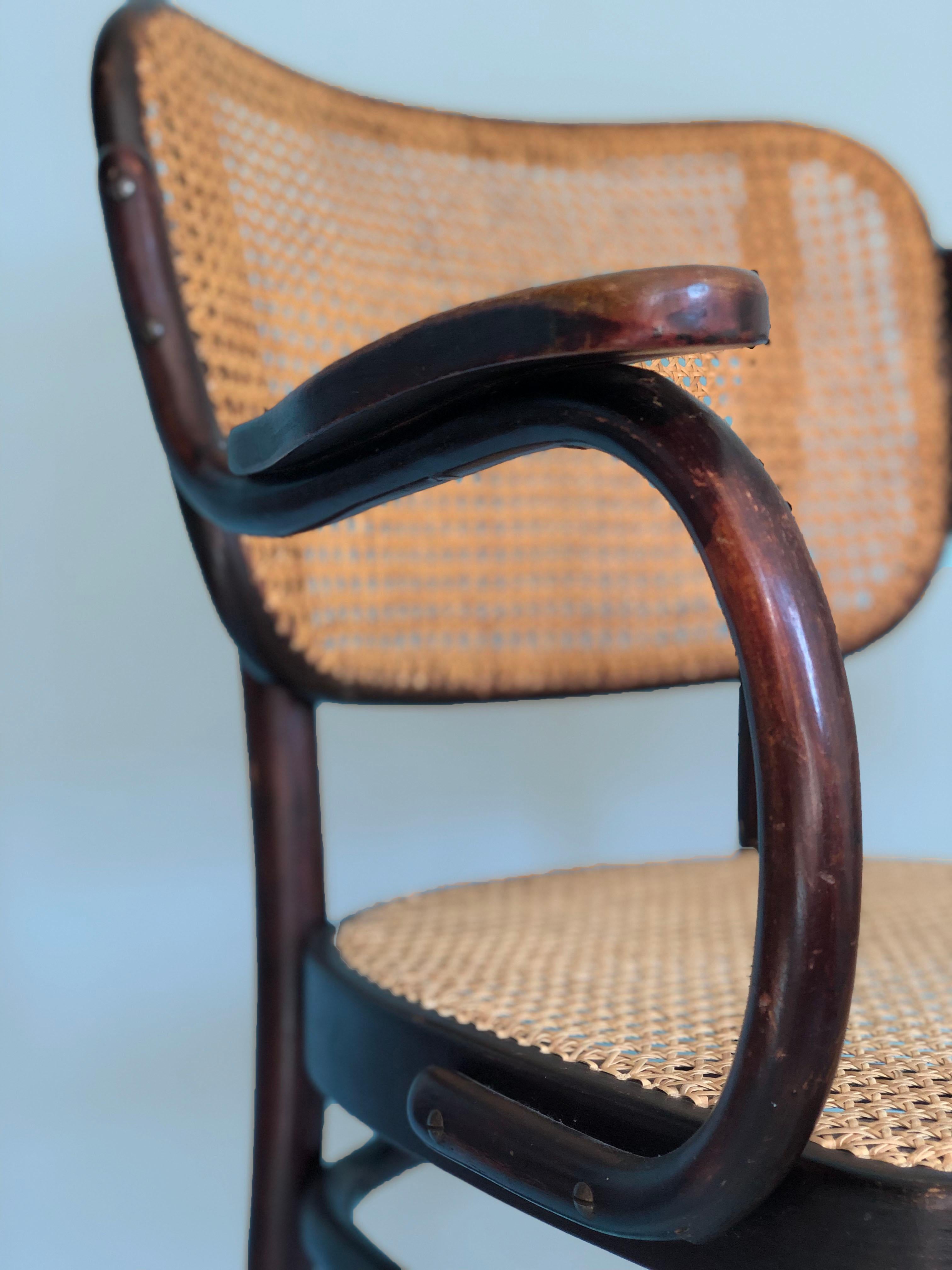 Austrian Thonet Mundus Armchair Model A 283f A.G. Schneck, 1920