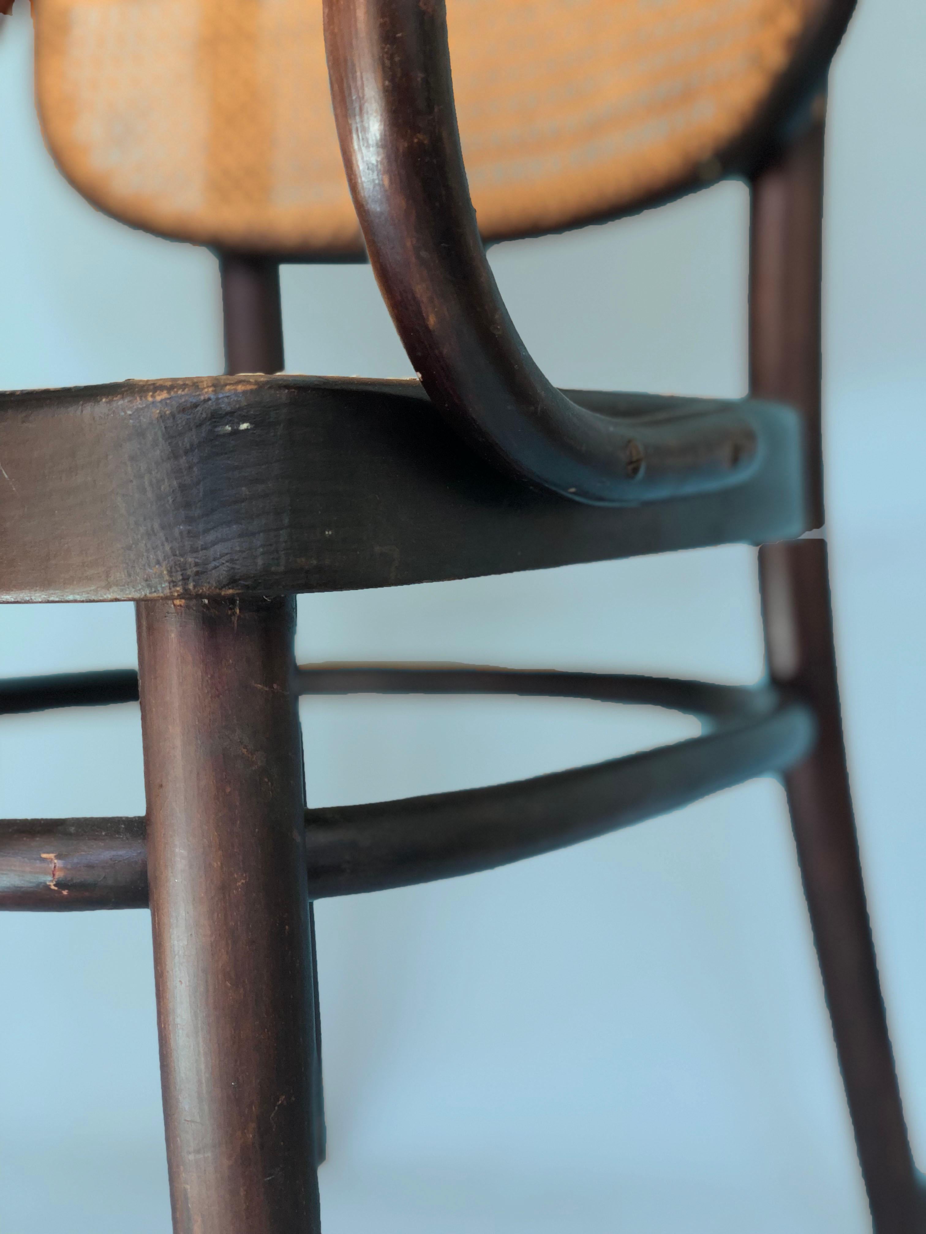 Caning Thonet Mundus Armchair Model A 283f A.G. Schneck, 1920