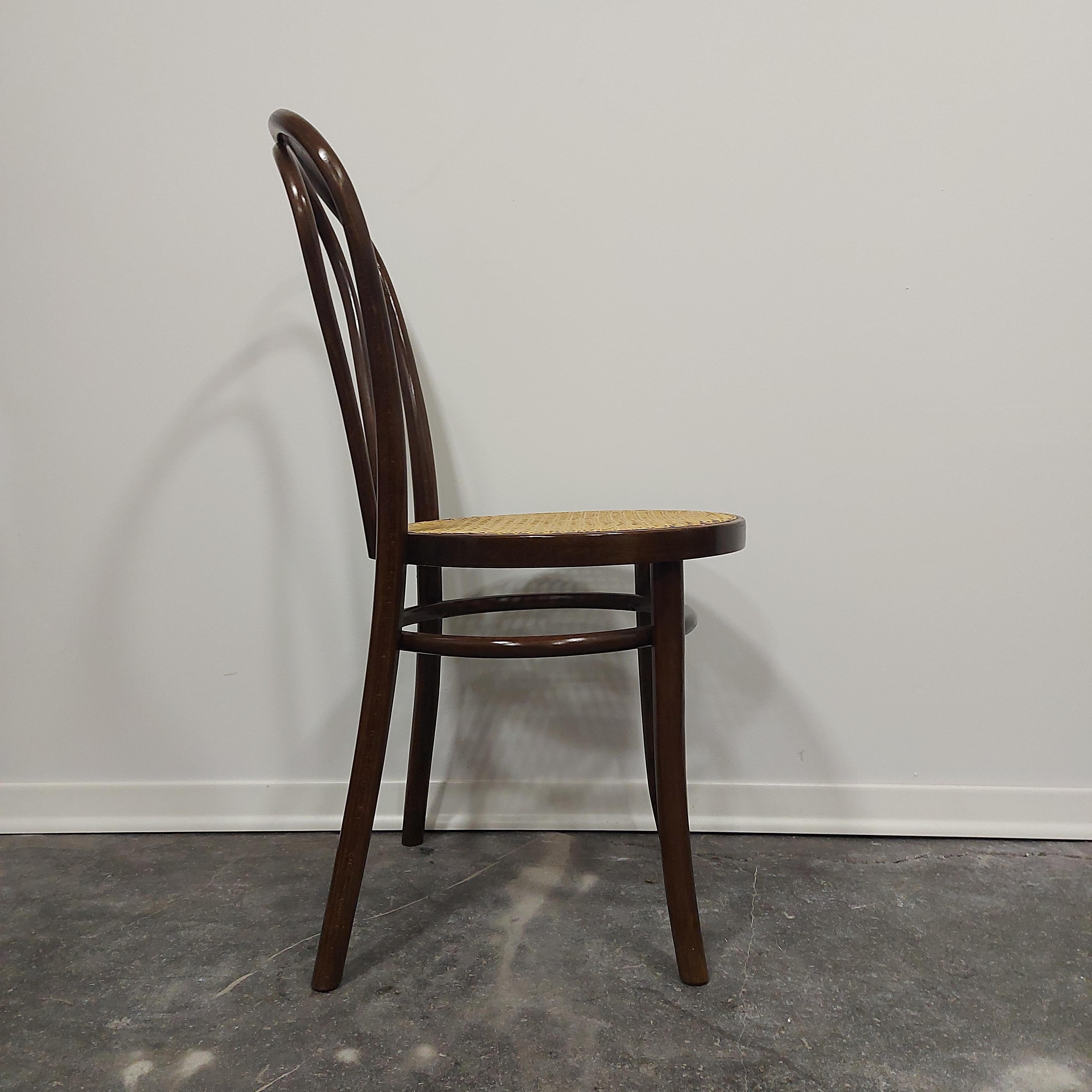 Canvas Thonet N.18 Beech and Vienna Straw Chair 1960s For Sale