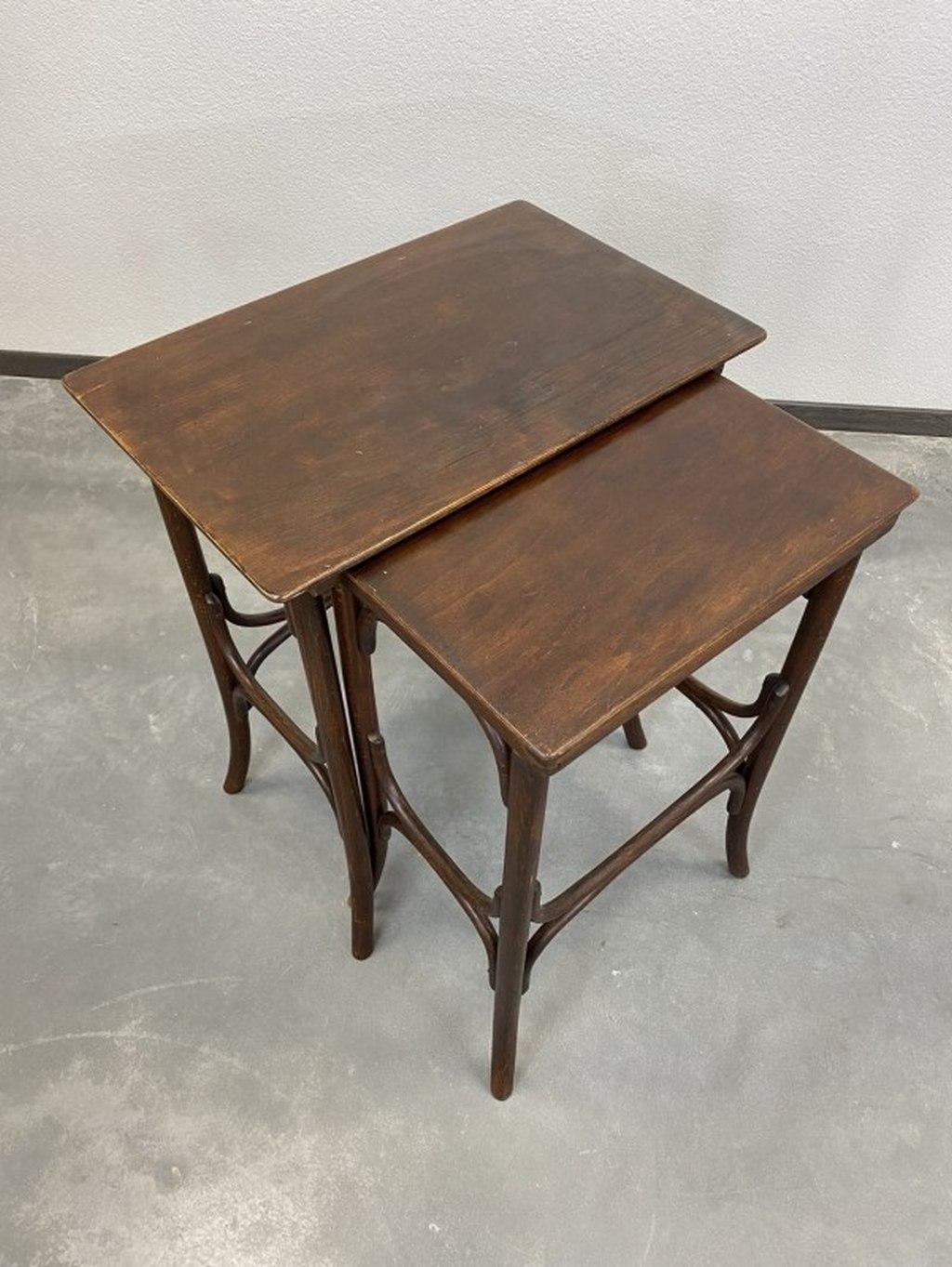 Nesting tables by Thonet Debrecsen Hungary in original condition.