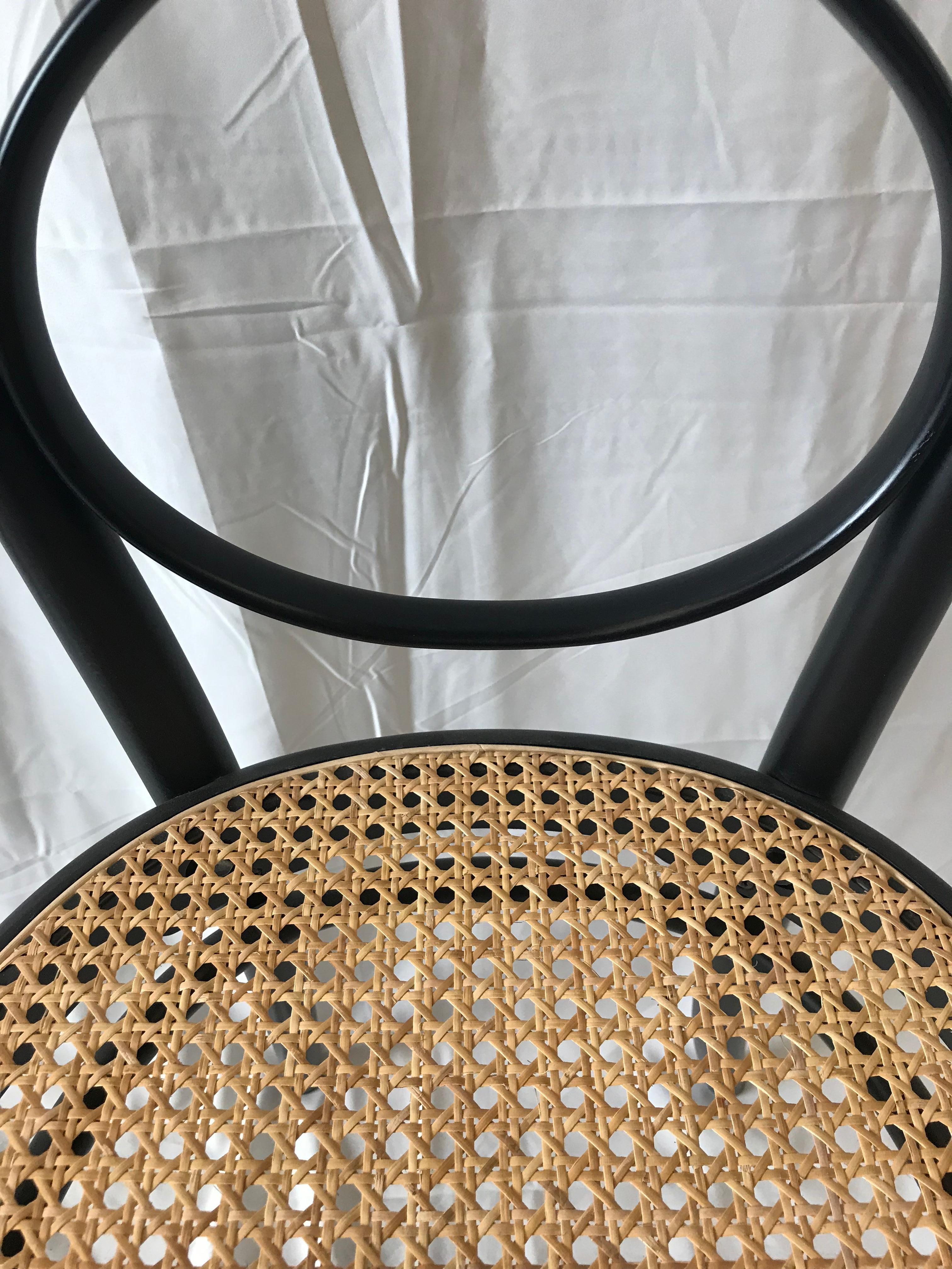Thonet No. 1 Chair Woven Cane Seat Wenge Stained Beechwood Frame In Excellent Condition In Vancouver, BC