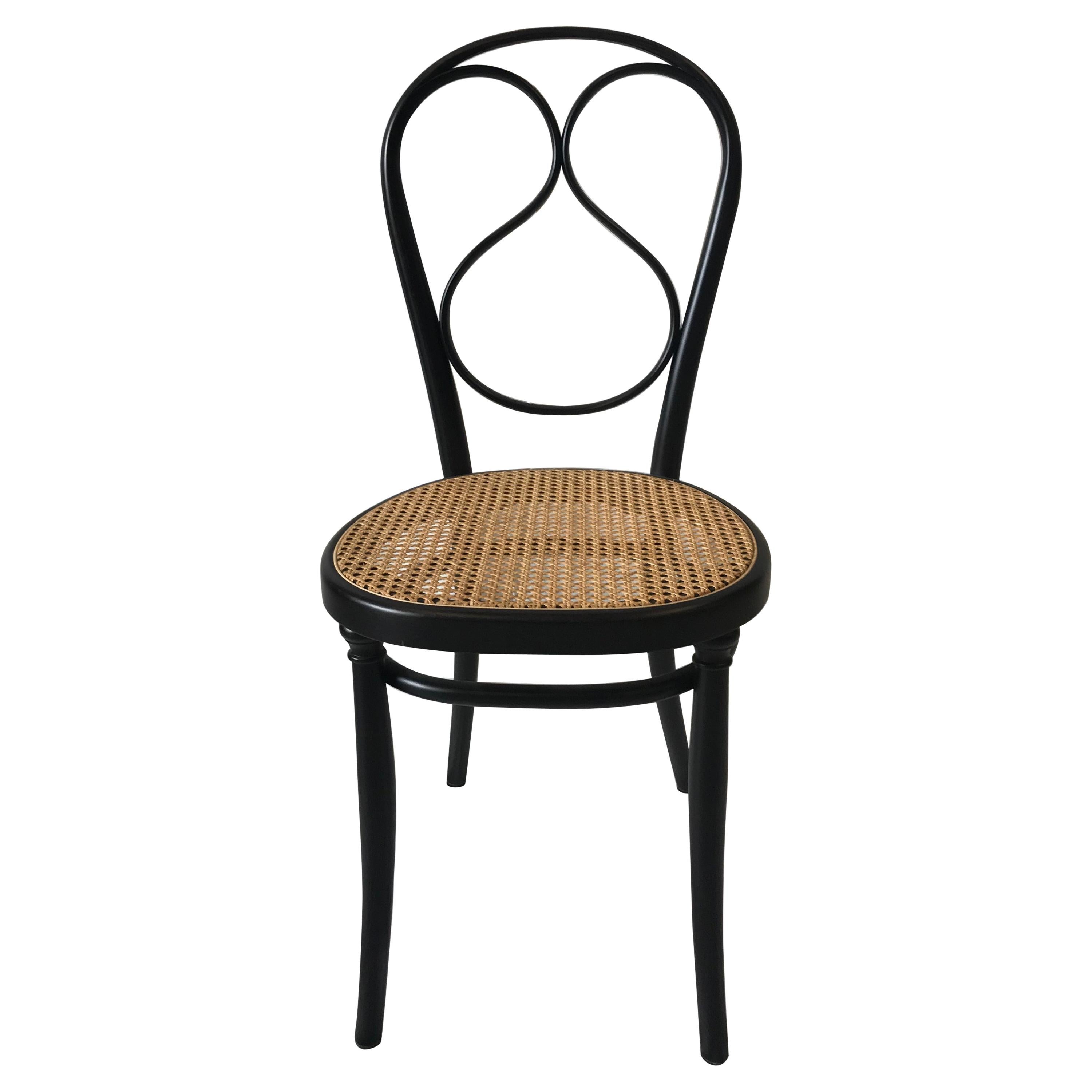 Thonet No. 1 Chair Woven Cane Seat Wenge Stained Beechwood Frame