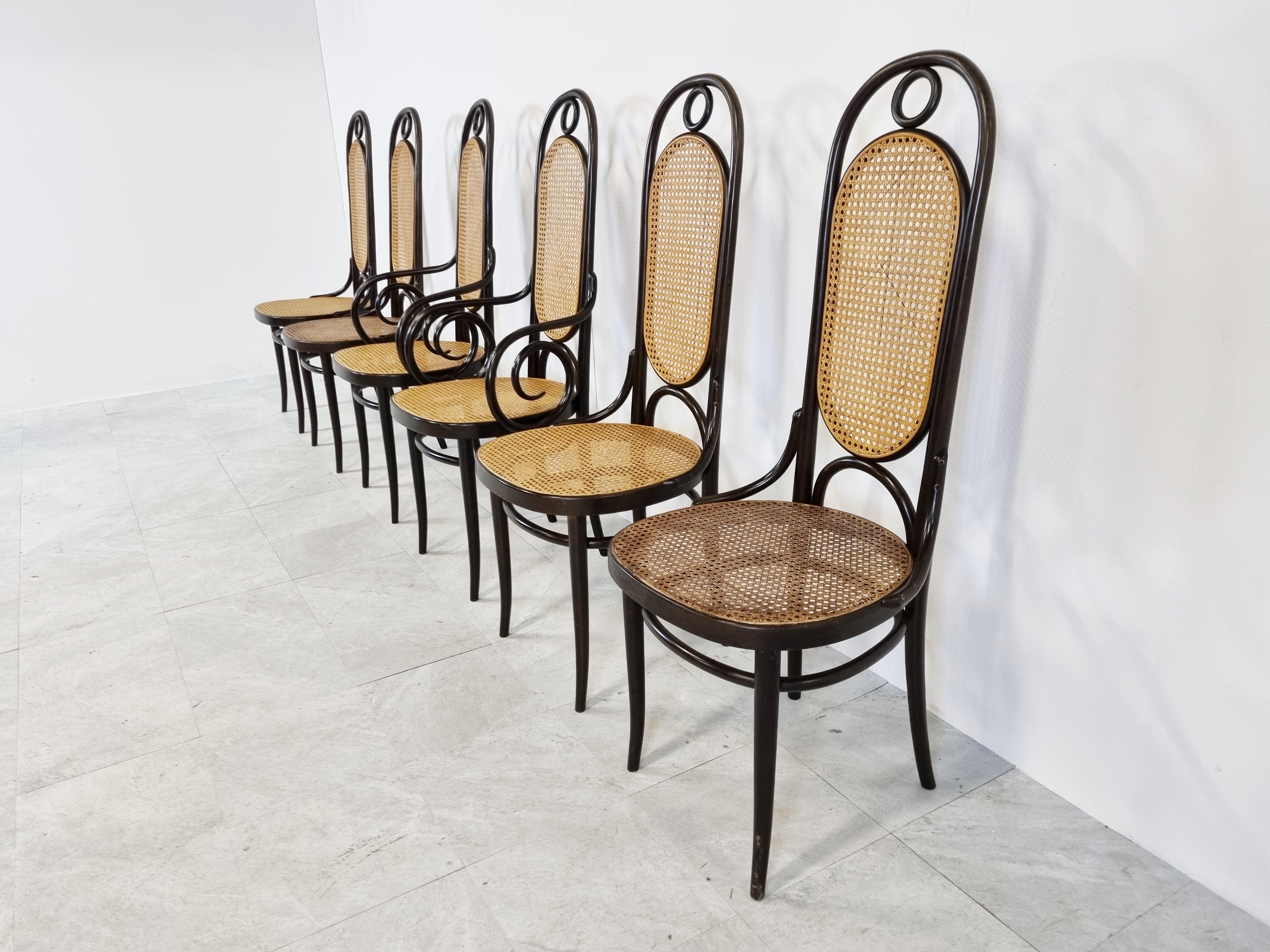 Austrian Thonet No. 17 Dining Chairs, Set of 6, 1980s