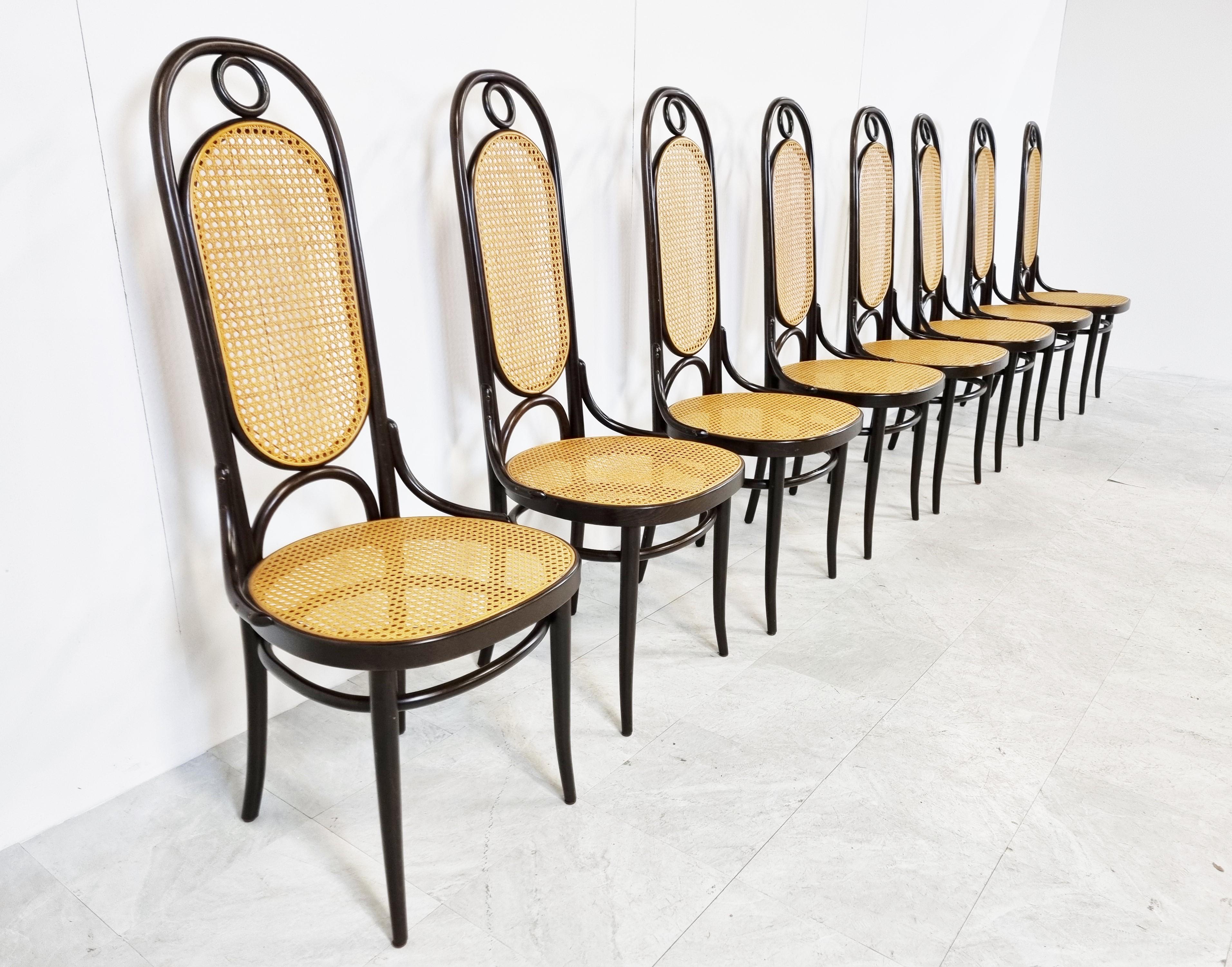 Austrian Thonet No. 17 Dining Chairs, Set of 8, 1980s