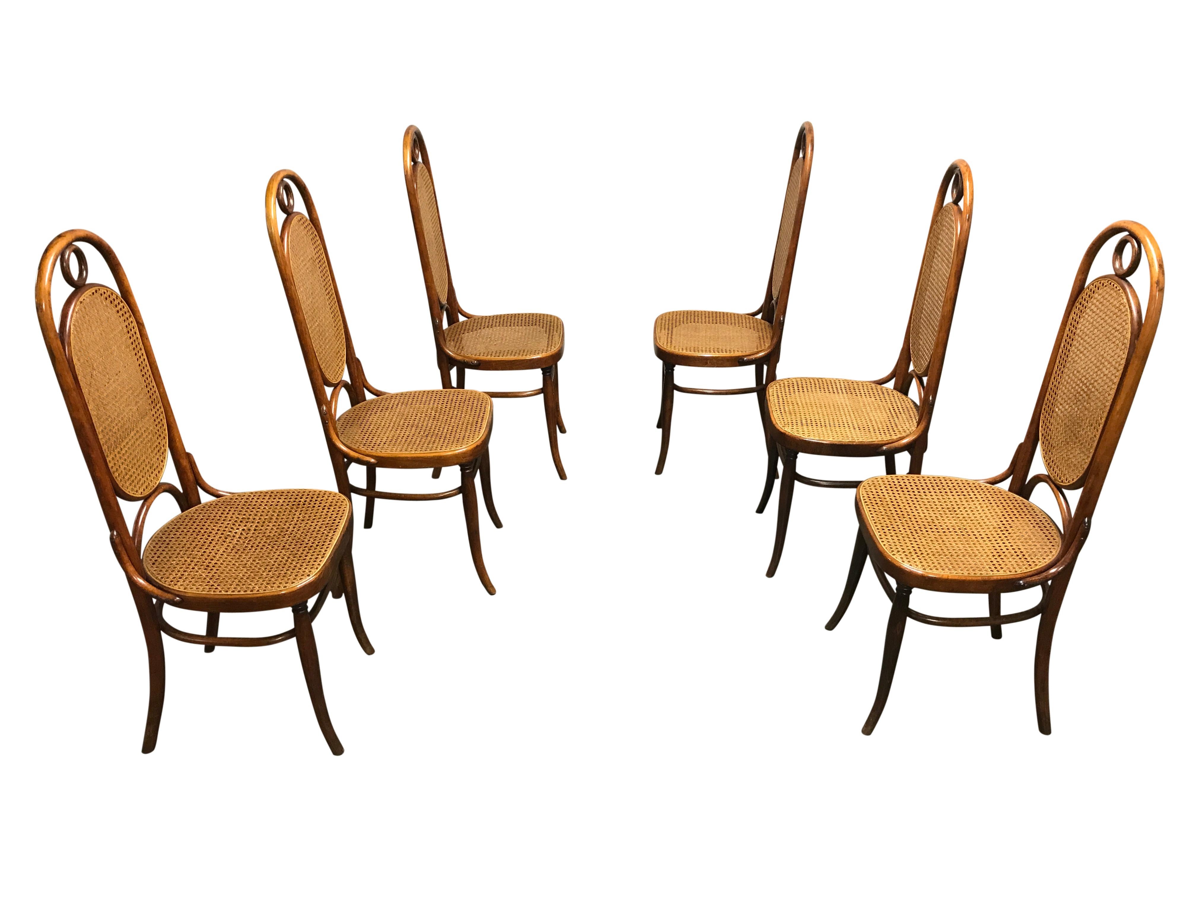 Thonet No. 17 Dining Chairs, Set of Six, 1950s 1