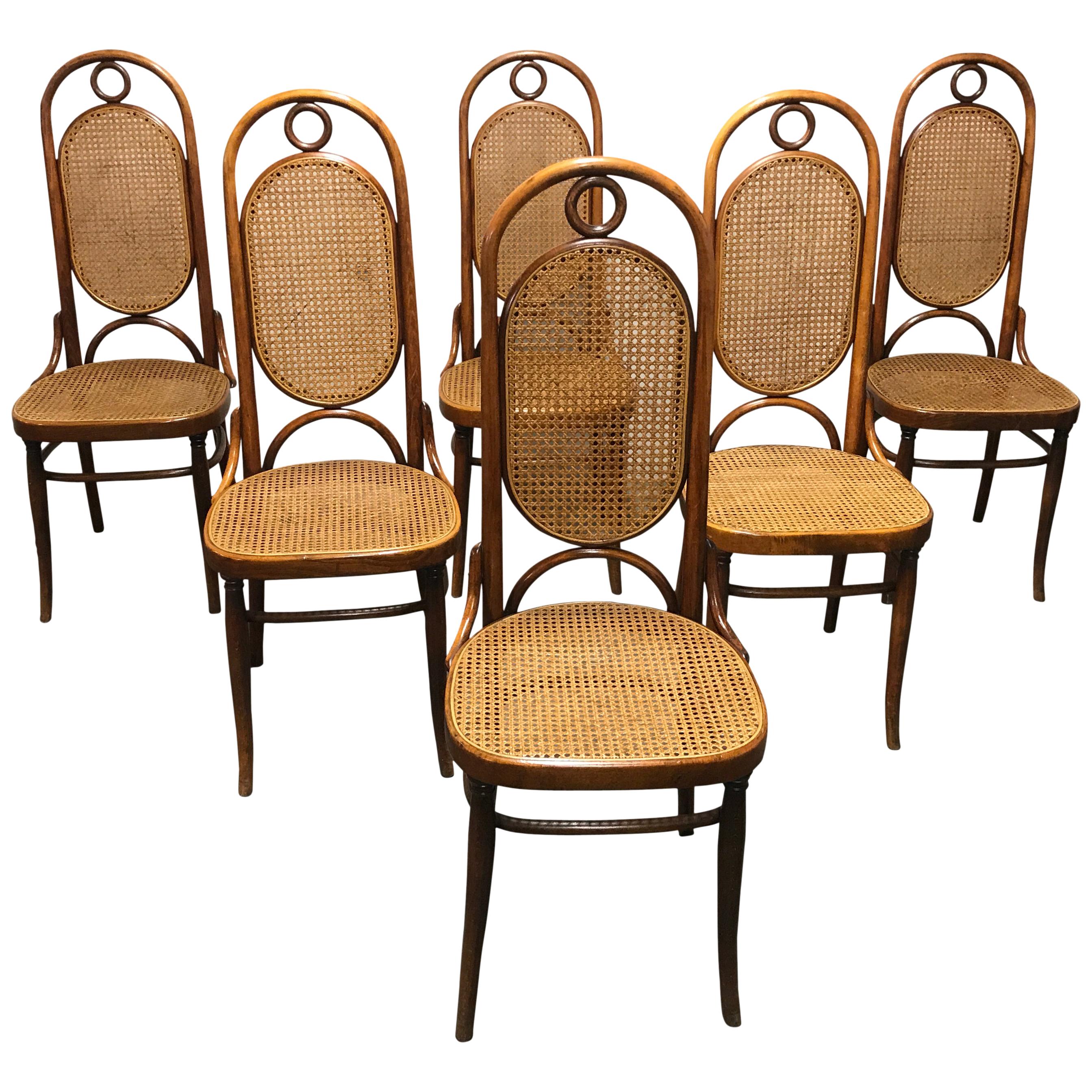 Thonet No. 17 Dining Chairs, Set of Six, 1950s