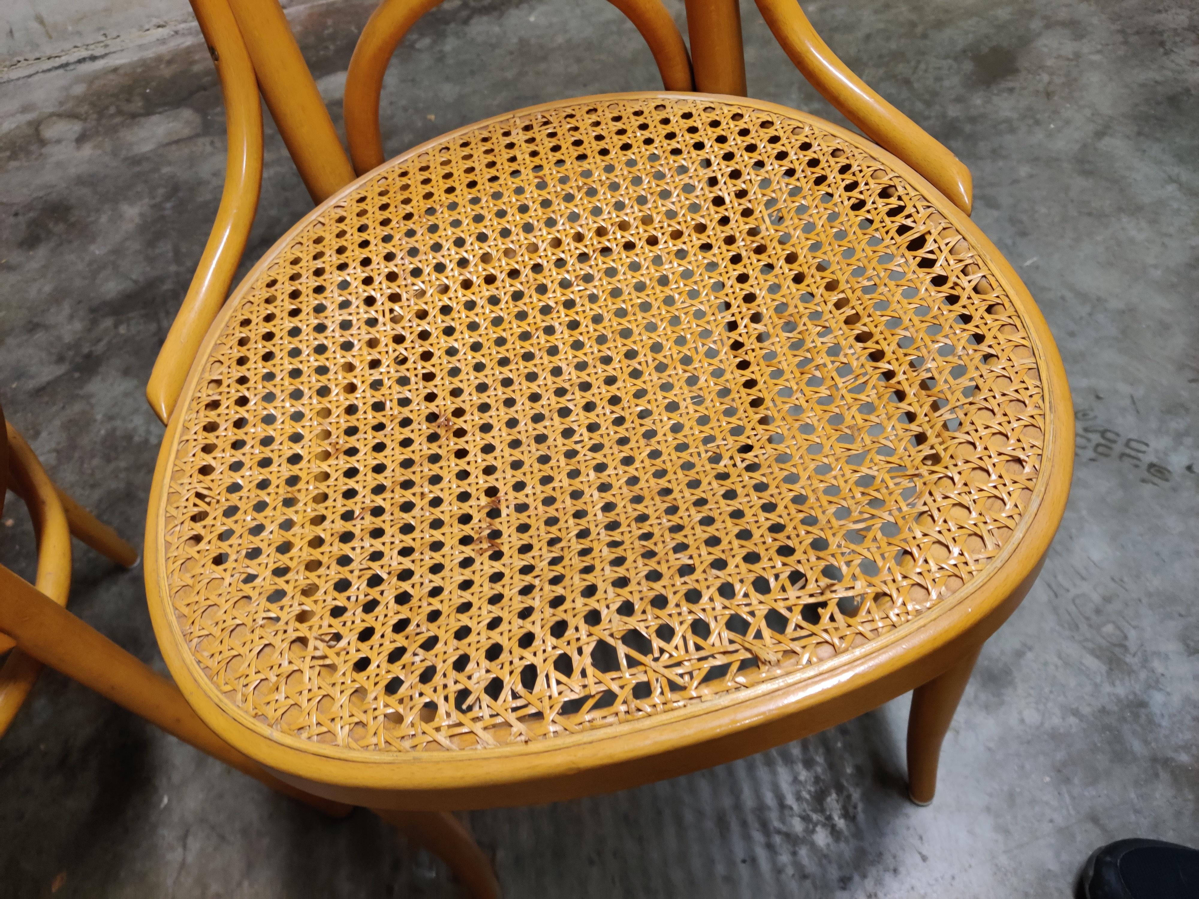 Cane Thonet No. 17 Dining Chairs, Set of Six, 1980s