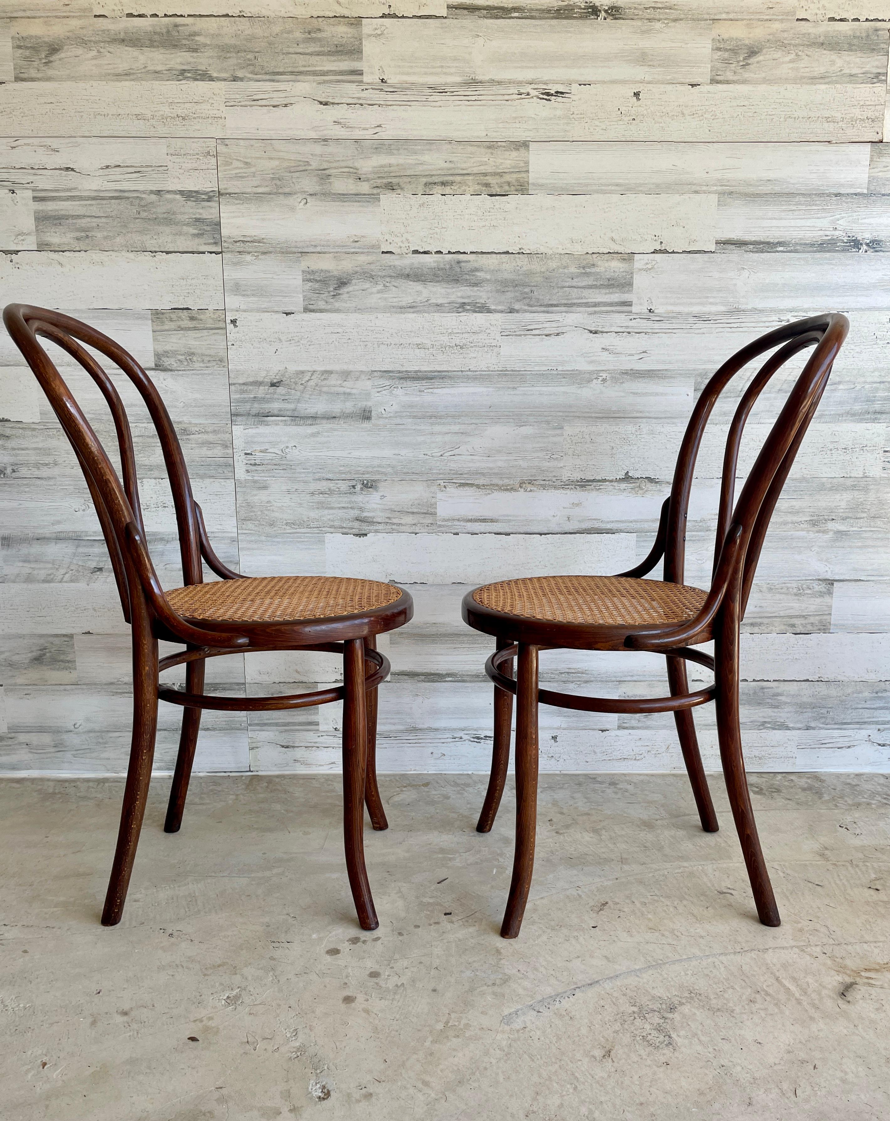 Thonet No 18 Cane & Bentwood Dining Chairs- Set of 6 