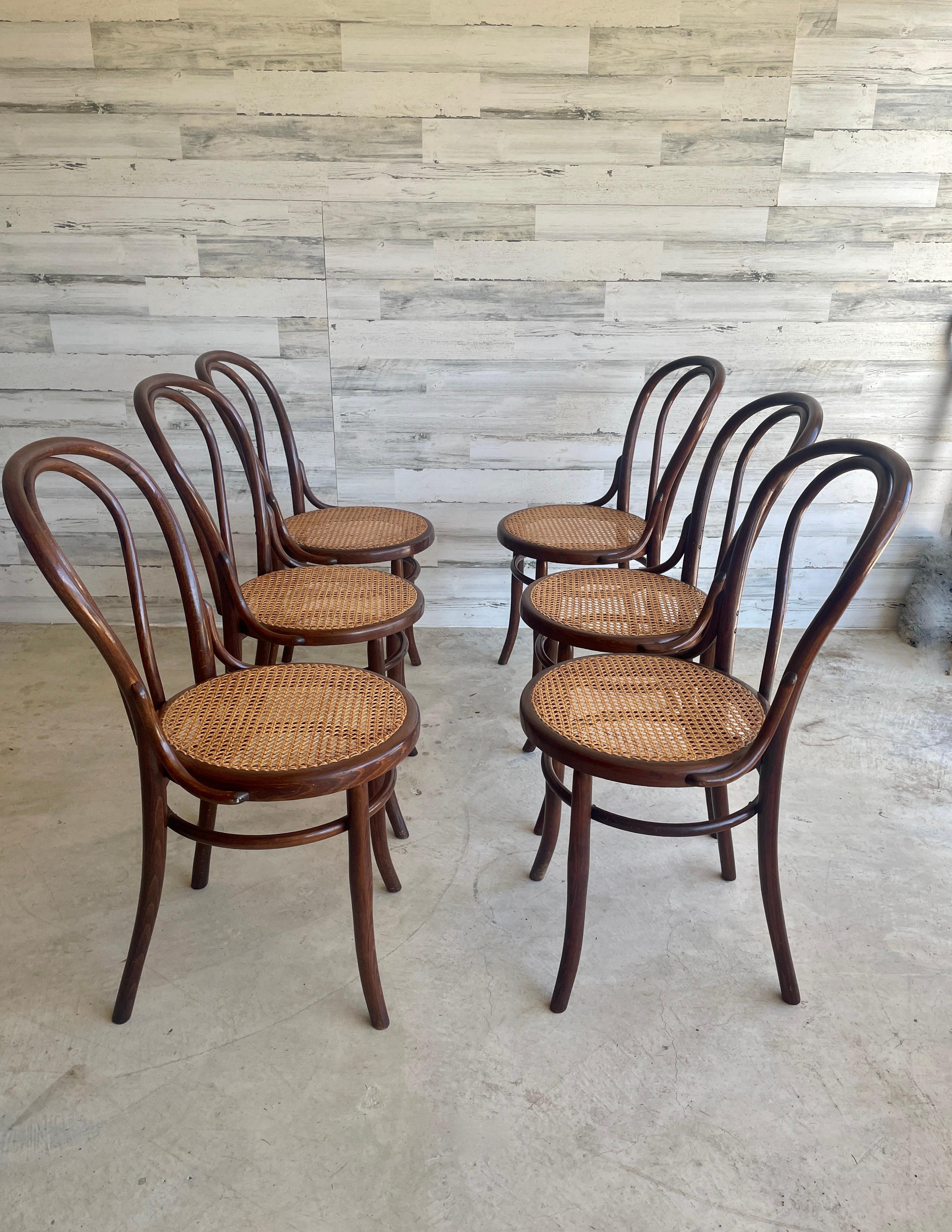 Thonet No 18 Cane & Bentwood Dining Chairs For Sale 2