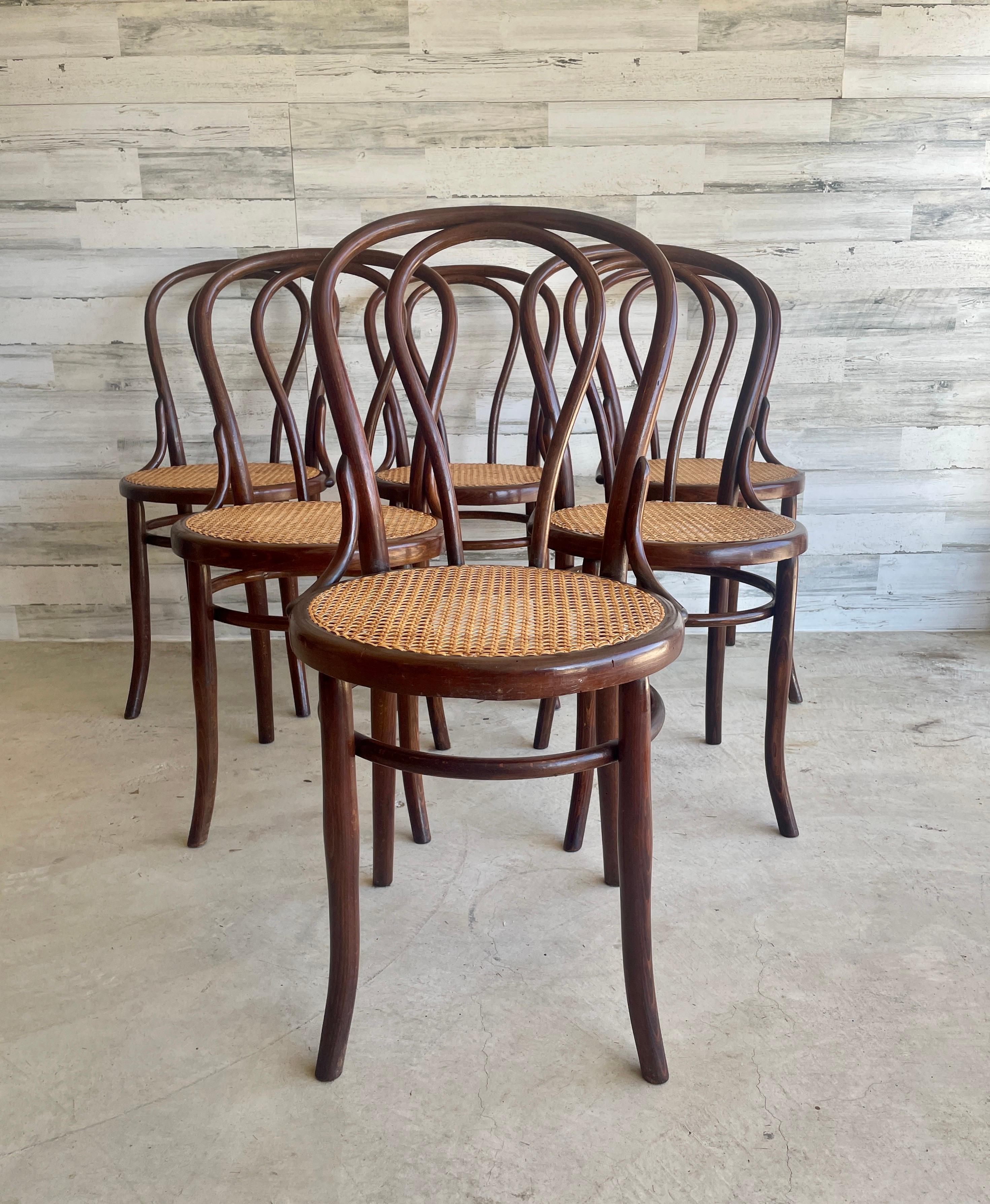 Thonet No 18 Cane & Bentwood Dining Chairs For Sale 3