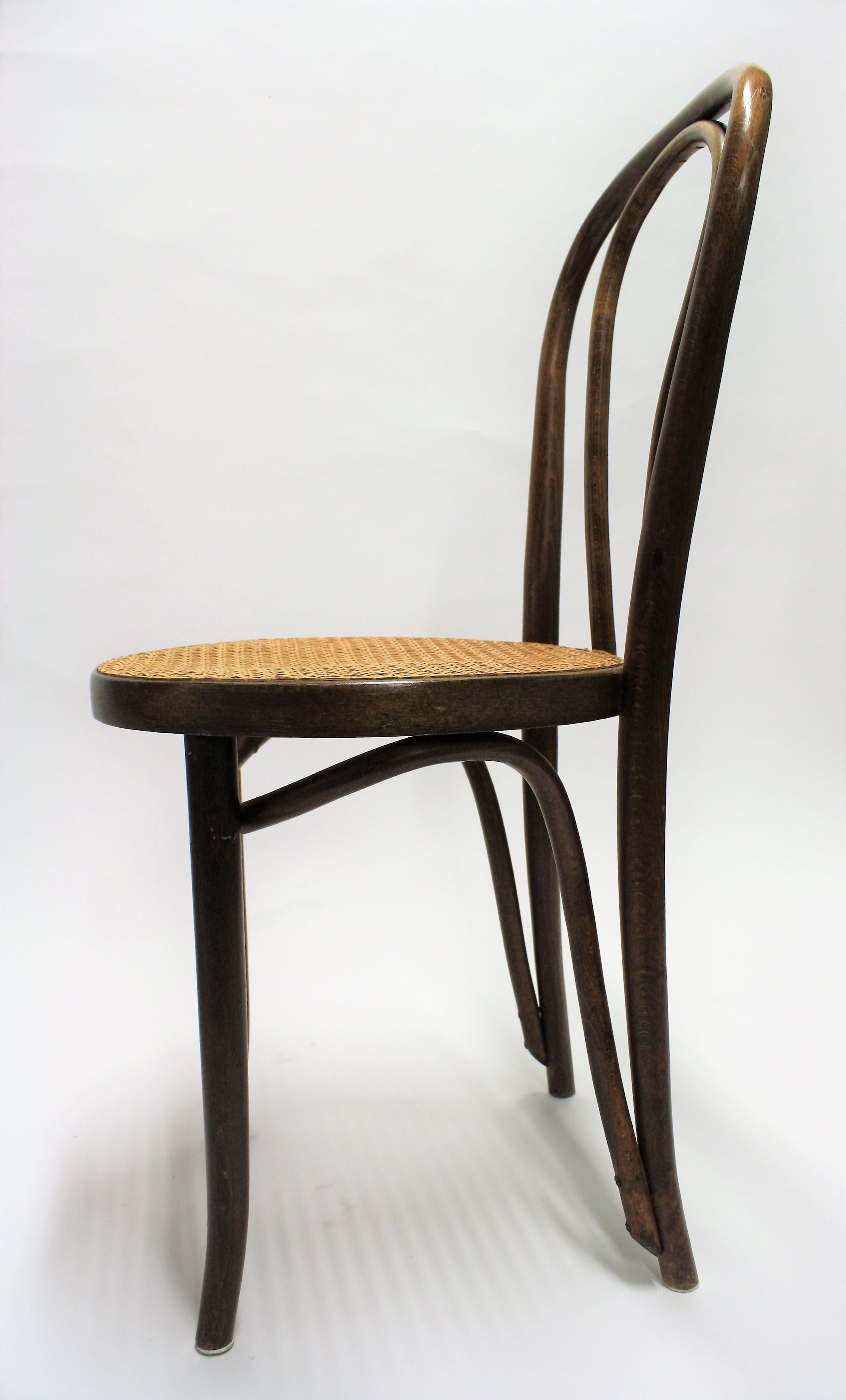 Cane Thonet No. 18 Dining Chairs, 1950s, Set of 4