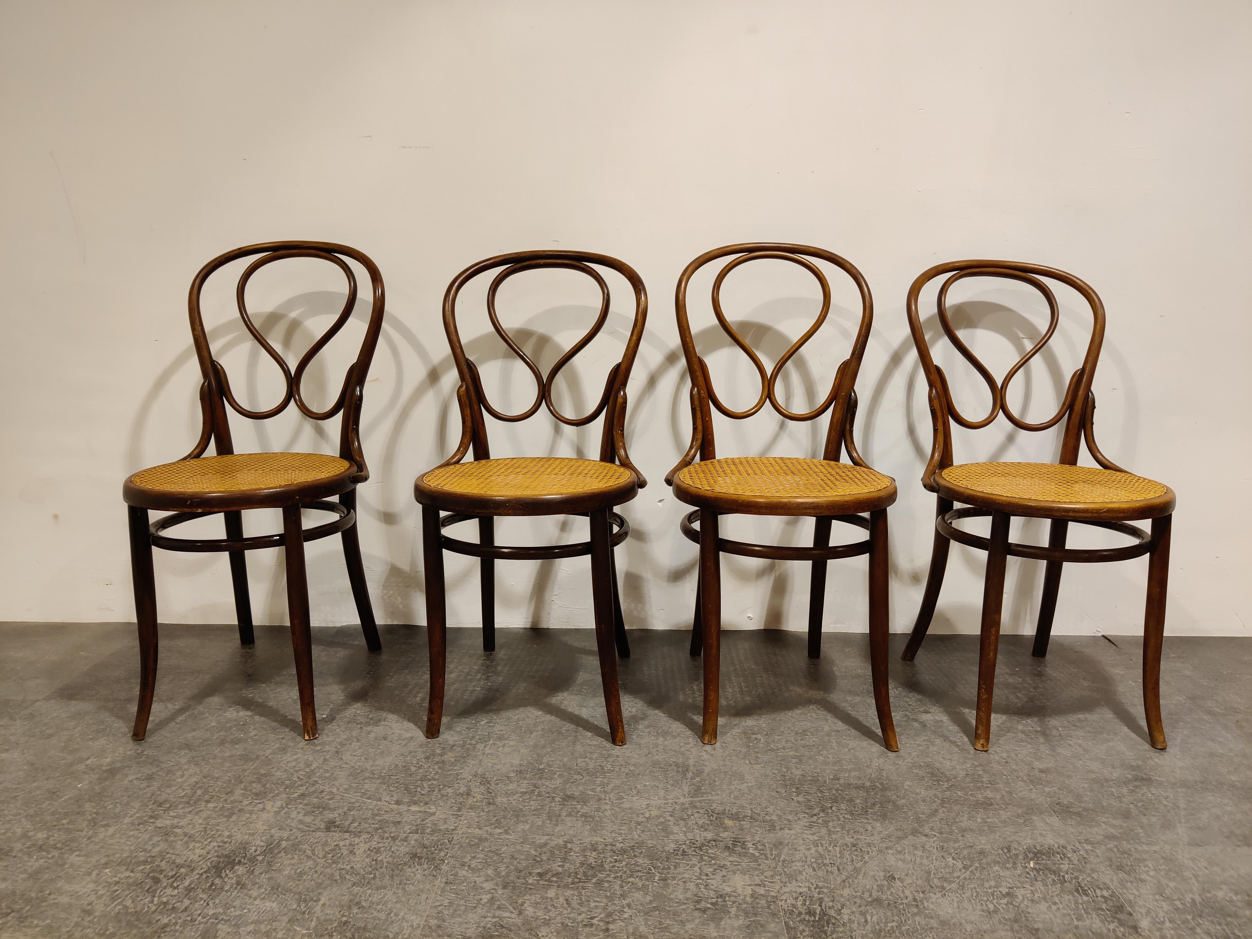 Art Nouveau Thonet no. 20 Dining Chairs by J&J Kohn, 1900s, Set of 4