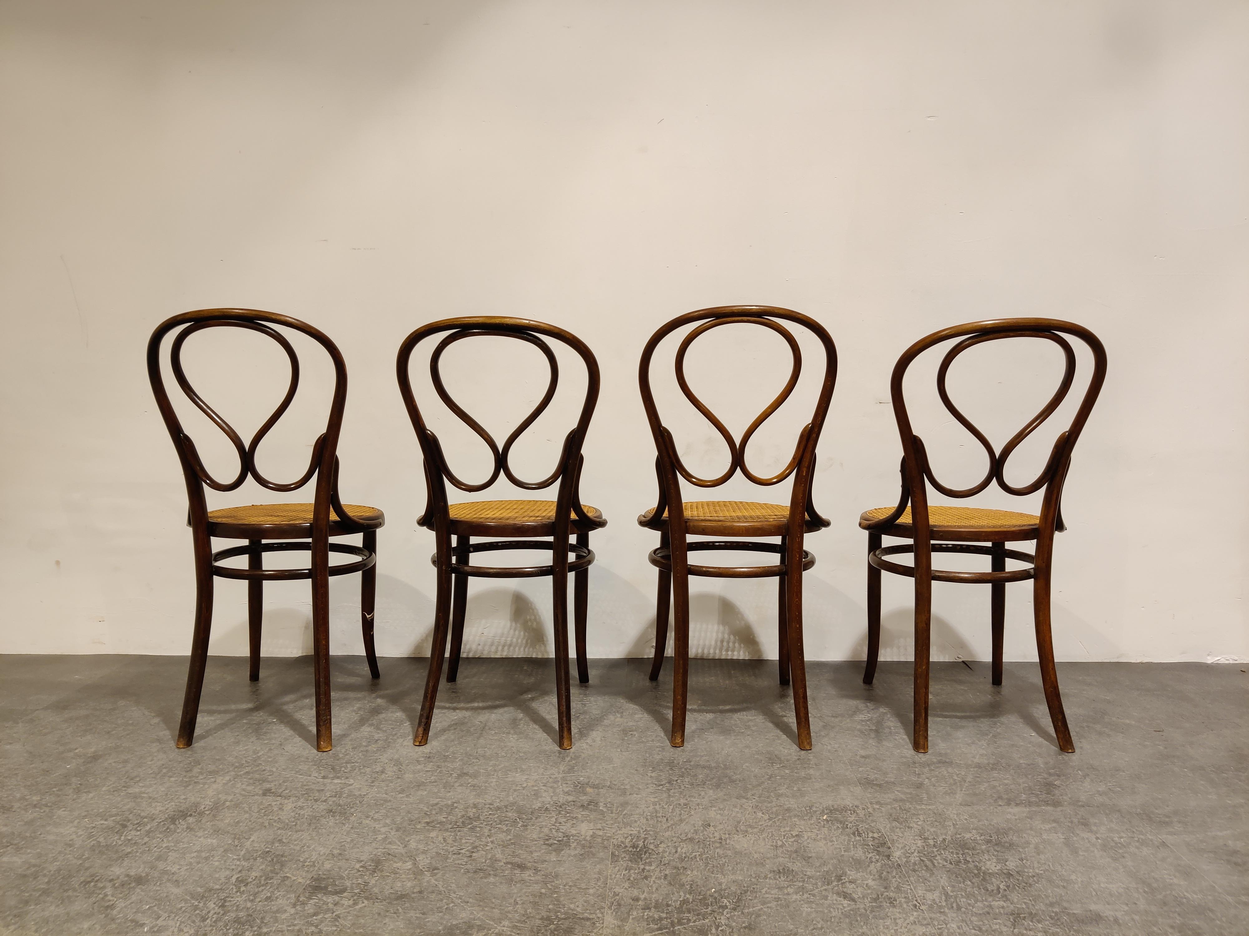 Early 20th Century Thonet no. 20 Dining Chairs by J&J Kohn, 1900s, Set of 4