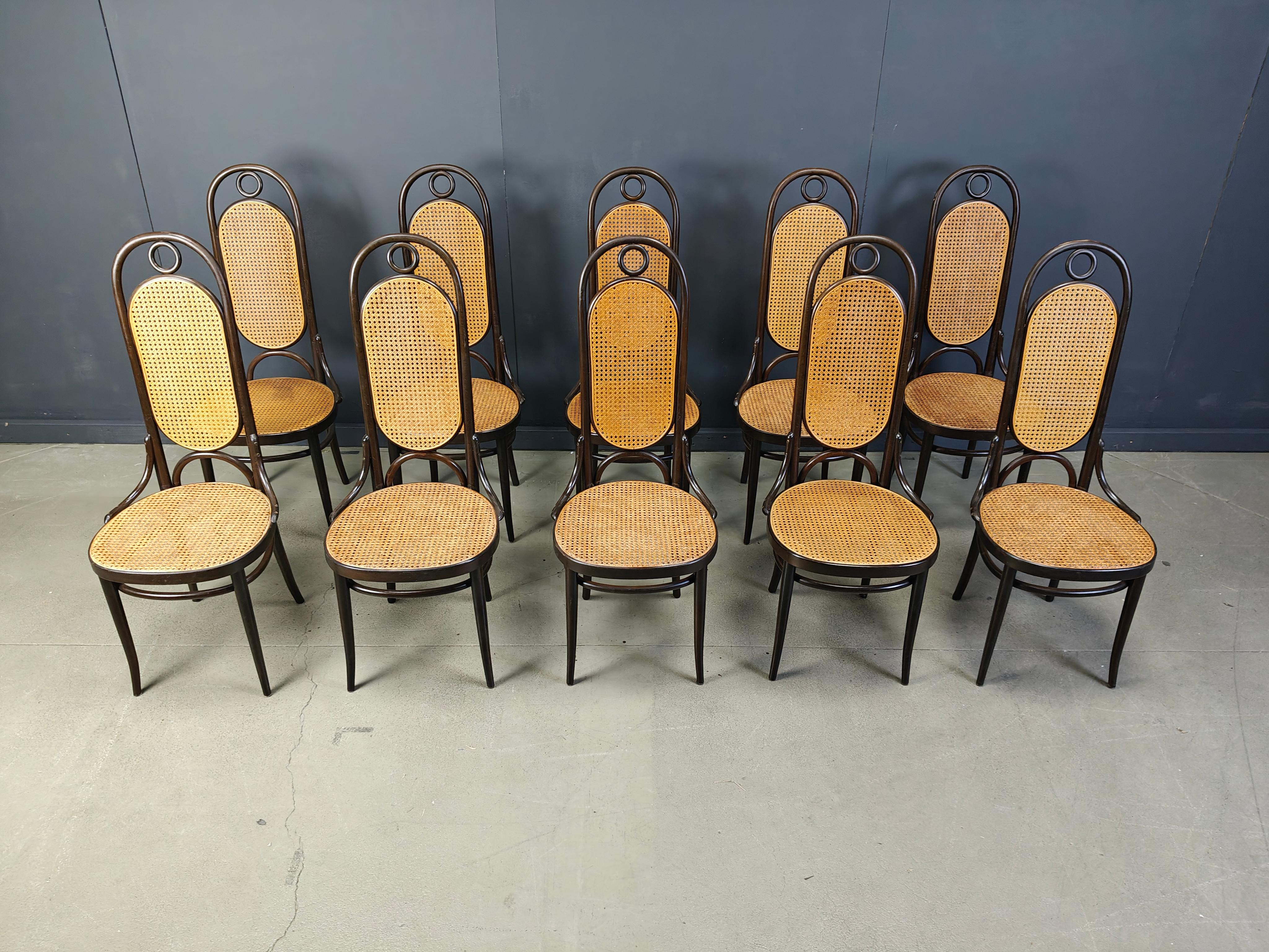 Juego de 10 sillas de comedor Thonet n.º 207 