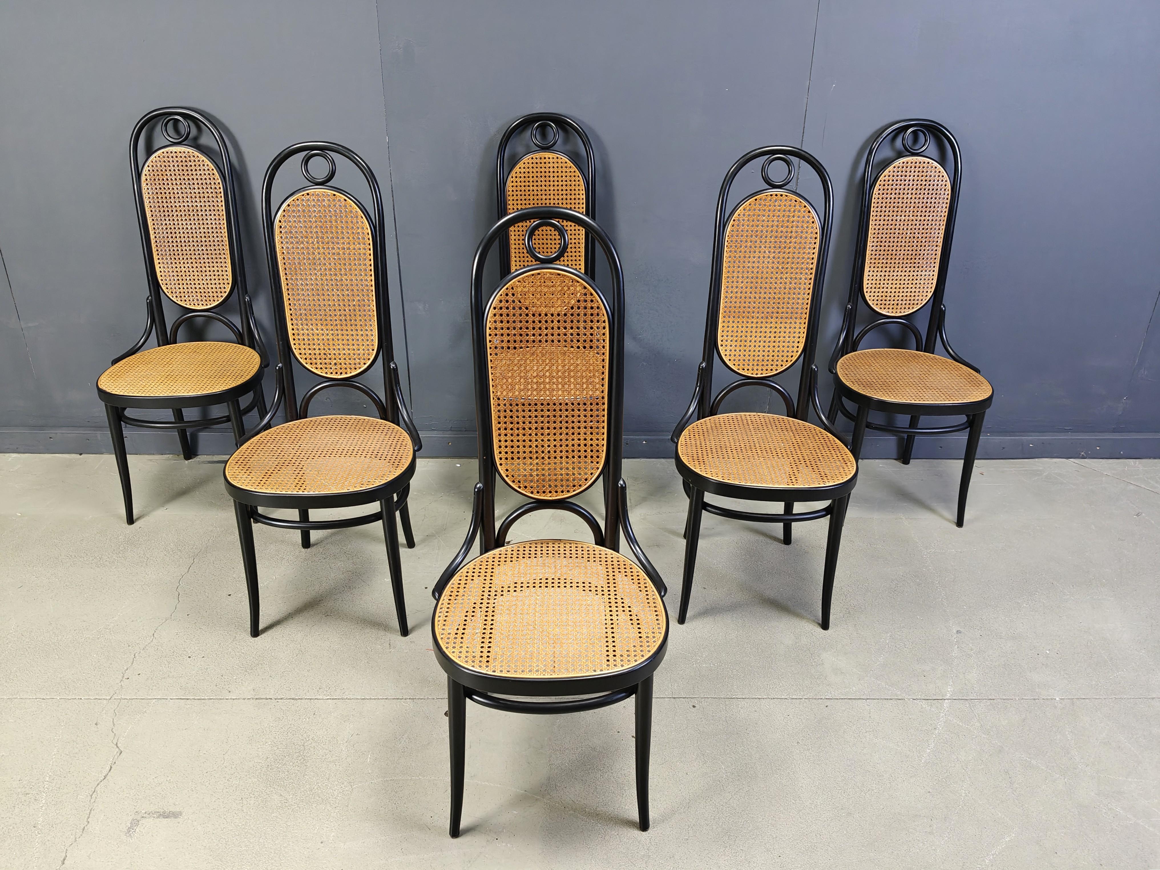 Sedie da pranzo Thonet n. 207 'Long Johns', set di 6, anni '80 in vendita 4