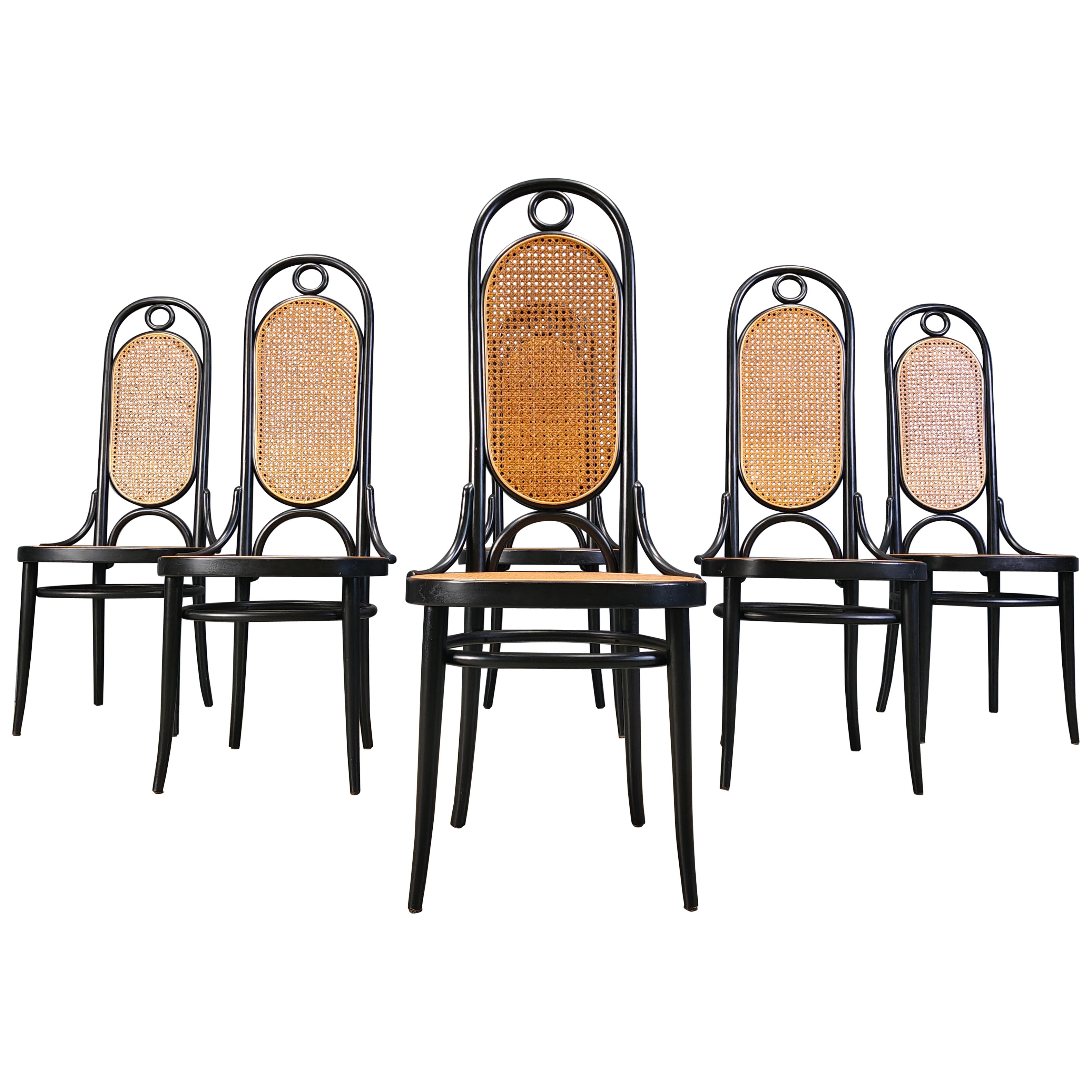 Sedie da pranzo Thonet n. 207 'Long Johns', set di 6, anni '80 in vendita