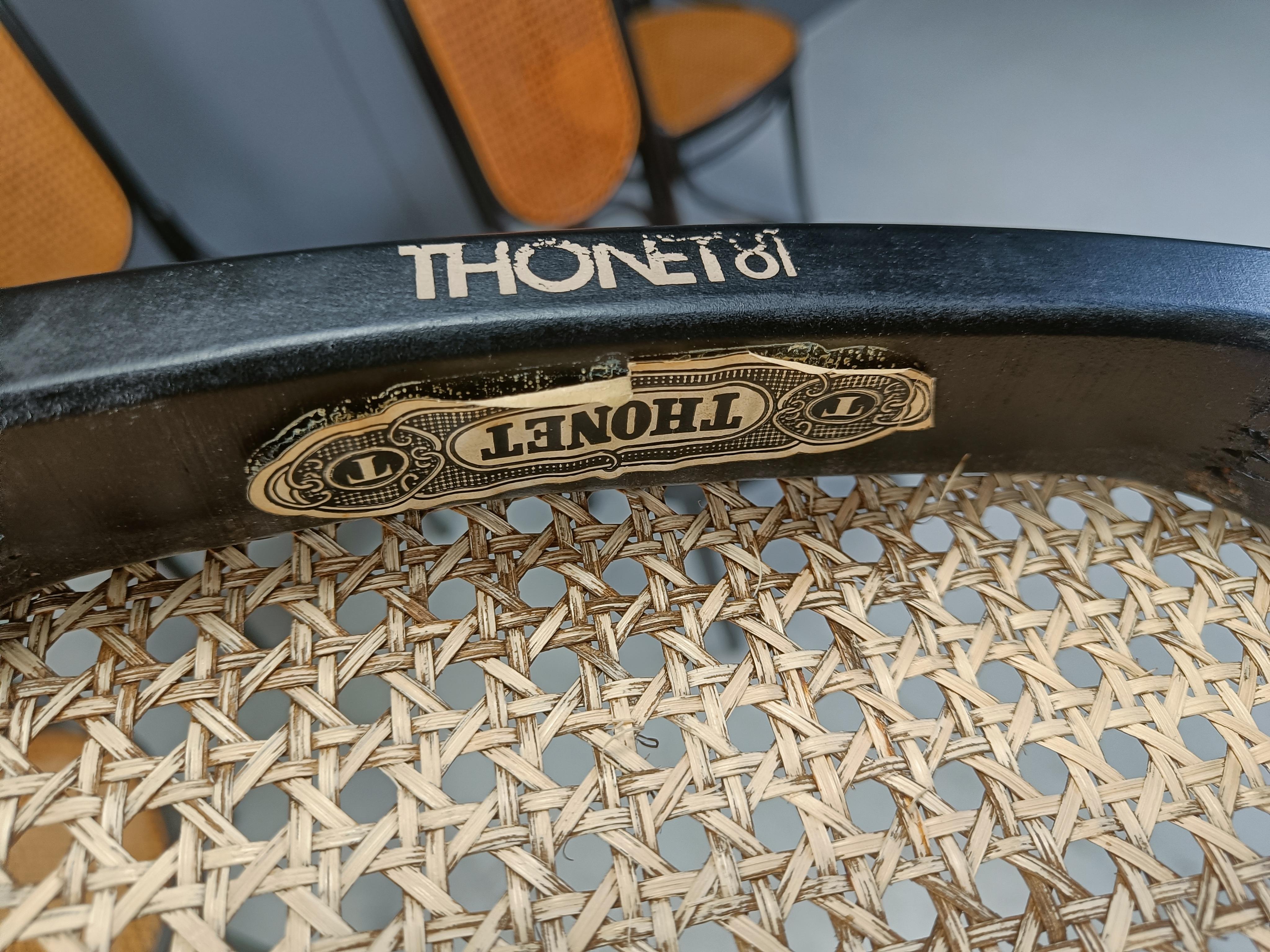 Thonet no. 207 dining chairs 'Long John', set of 6, 1981 3