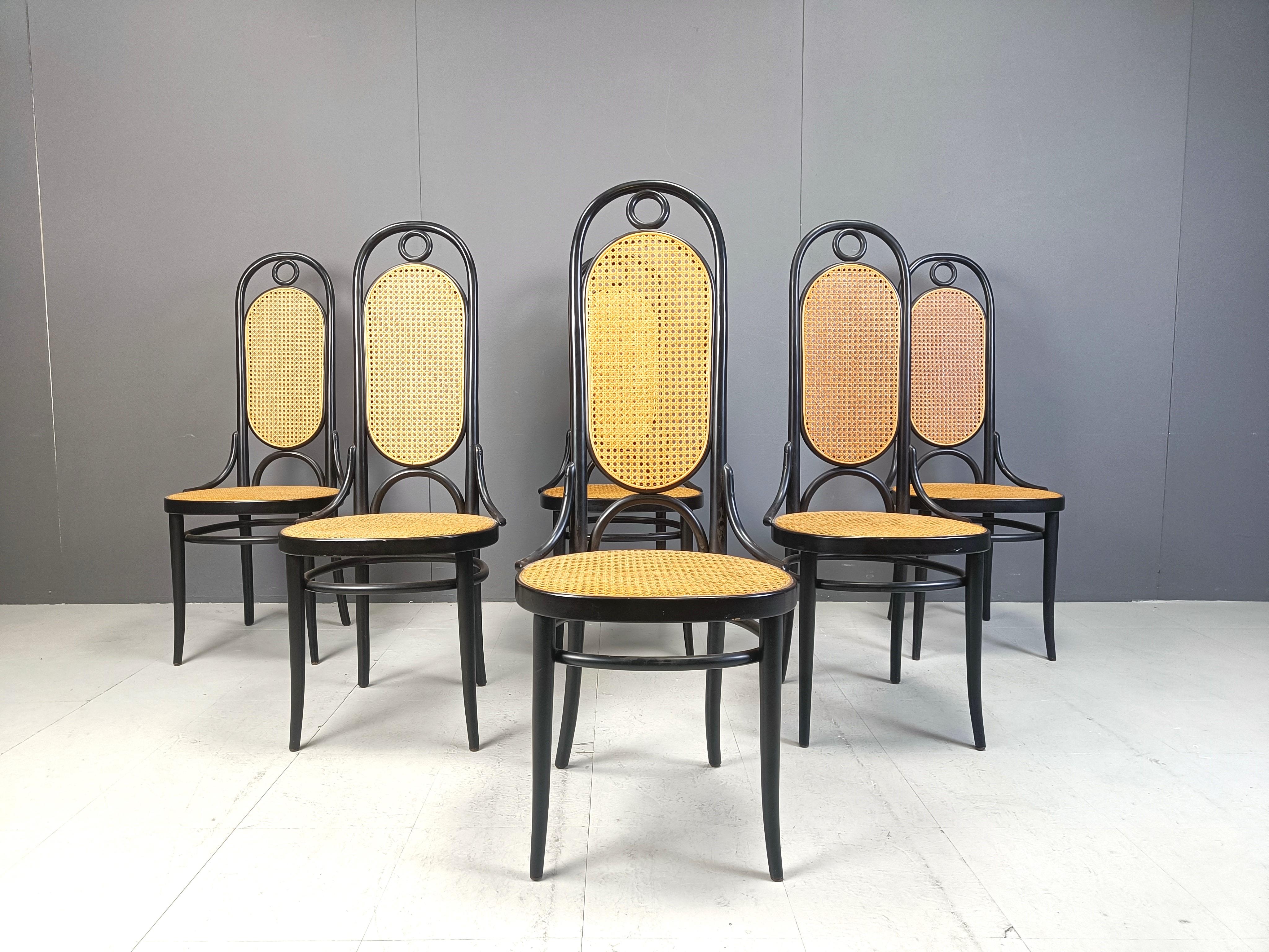 Late 20th Century Thonet no. 207 dining chairs 'Long John', set of 6, 1981