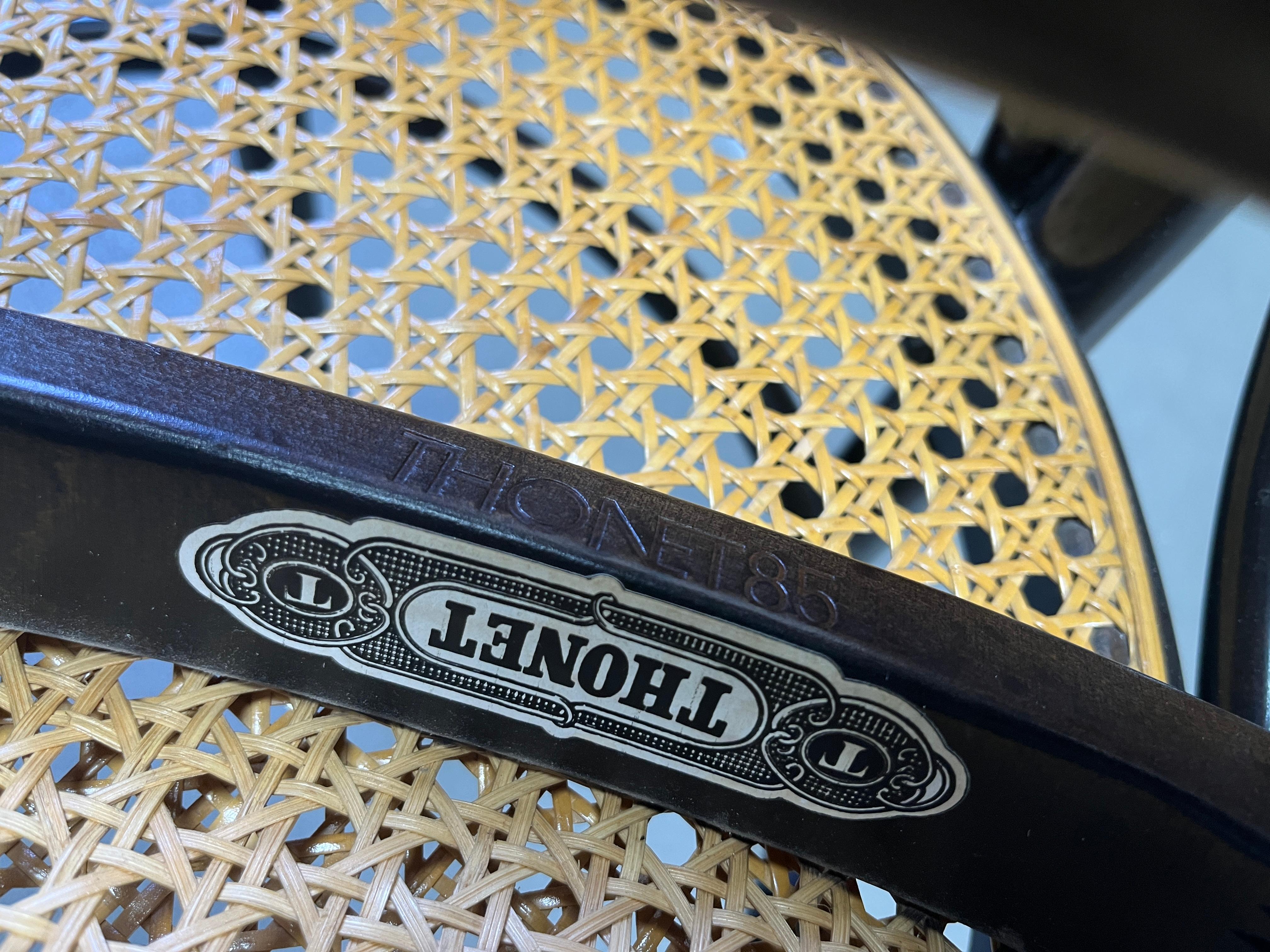 Art Nouveau Thonet no. 207 dining chairs 'Long John', set of 6, 1985 For Sale