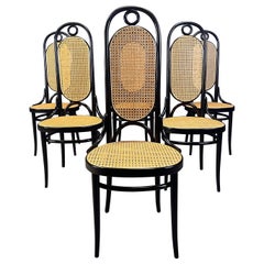 Thonet no. 207 dining chairs 'Long John', set of 6, 1985