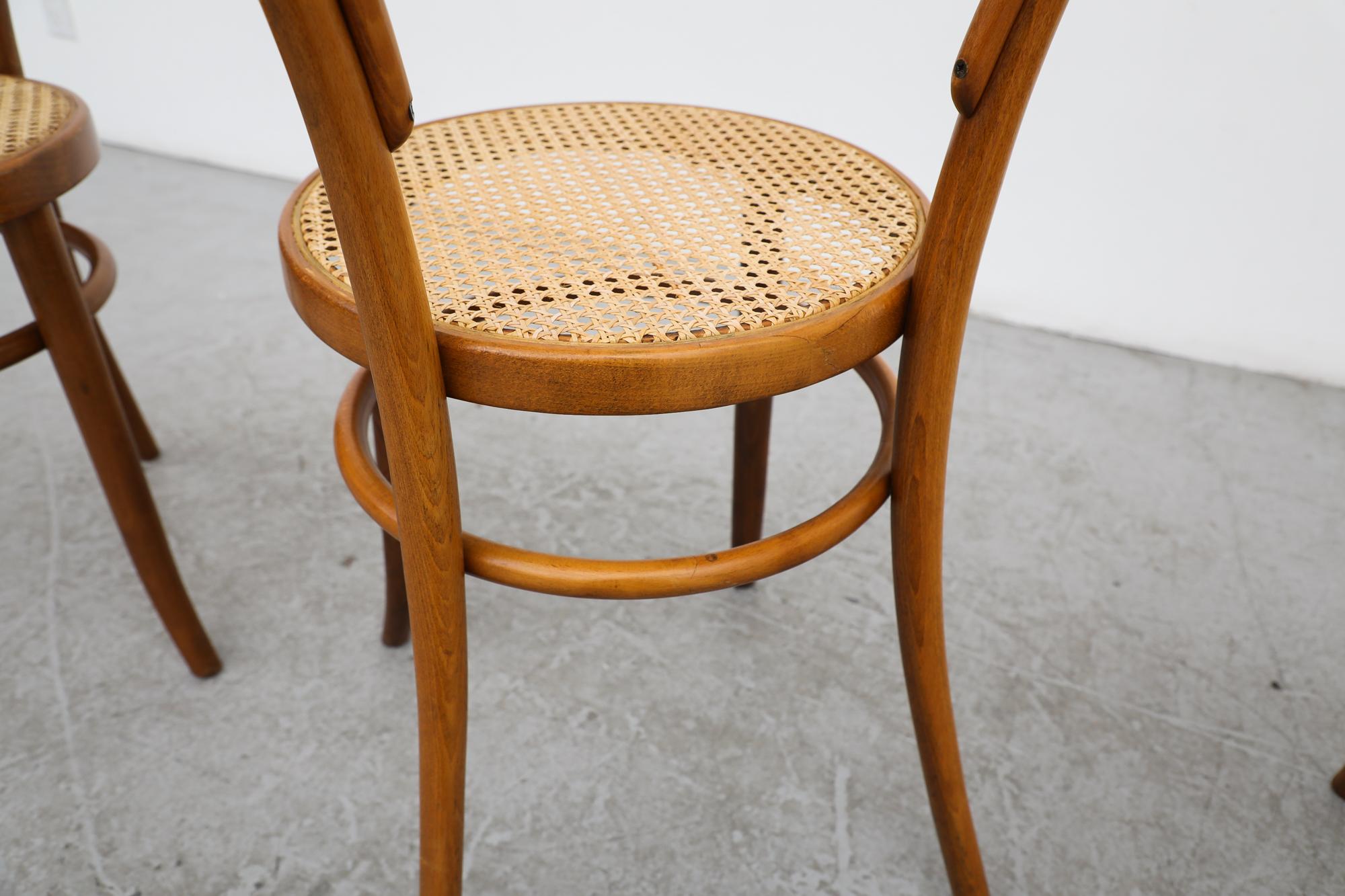 Vintage Thonet No. 14 Bentwood and Cane Café Side Chairs with Cane Seats For Sale 5