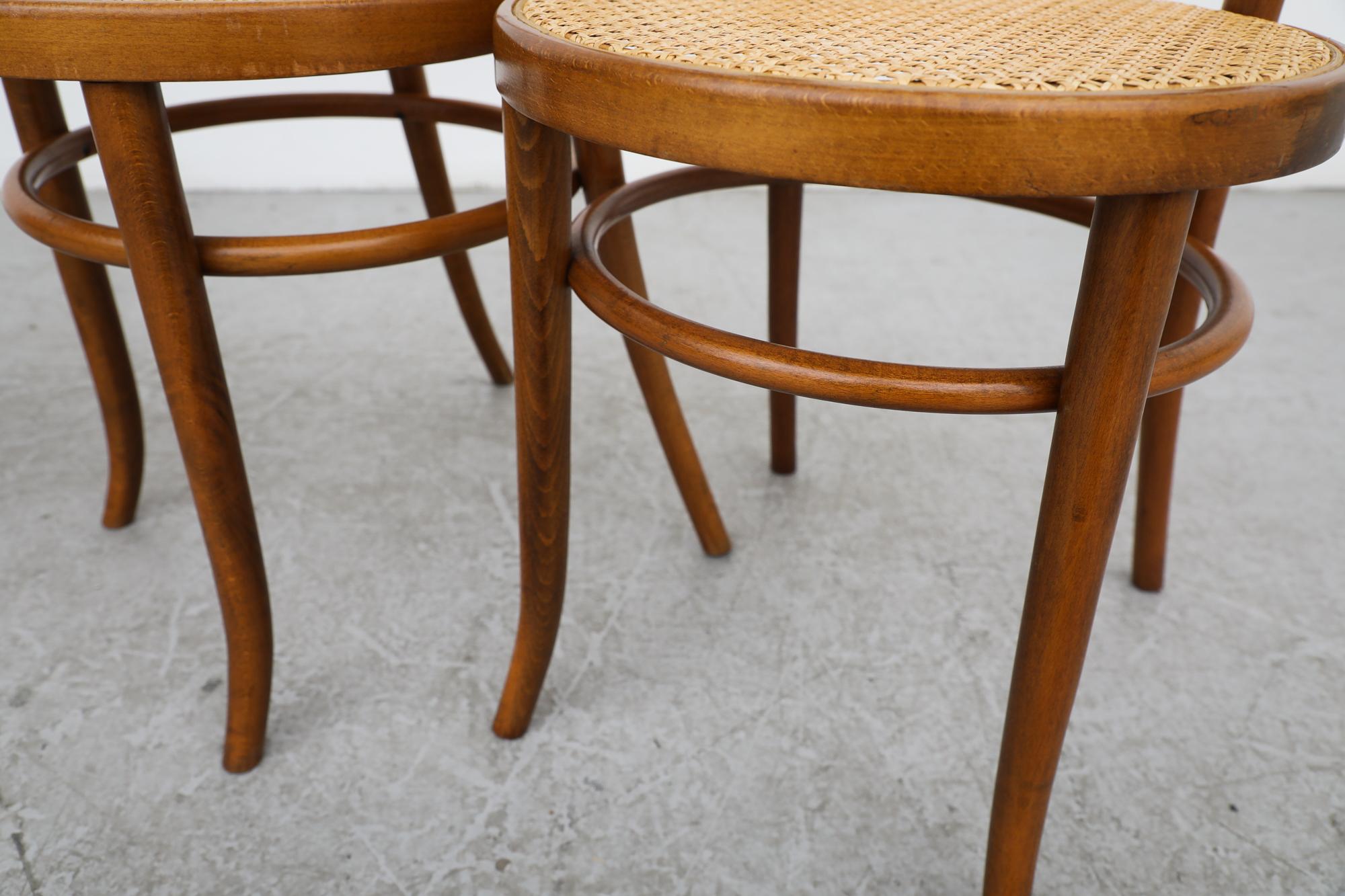 Vintage Thonet No. 14 Bentwood and Cane Café Side Chairs with Cane Seats For Sale 7