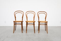 Vintage Thonet No. 14 Bentwood and Cane Café Side Chairs with Cane Seats