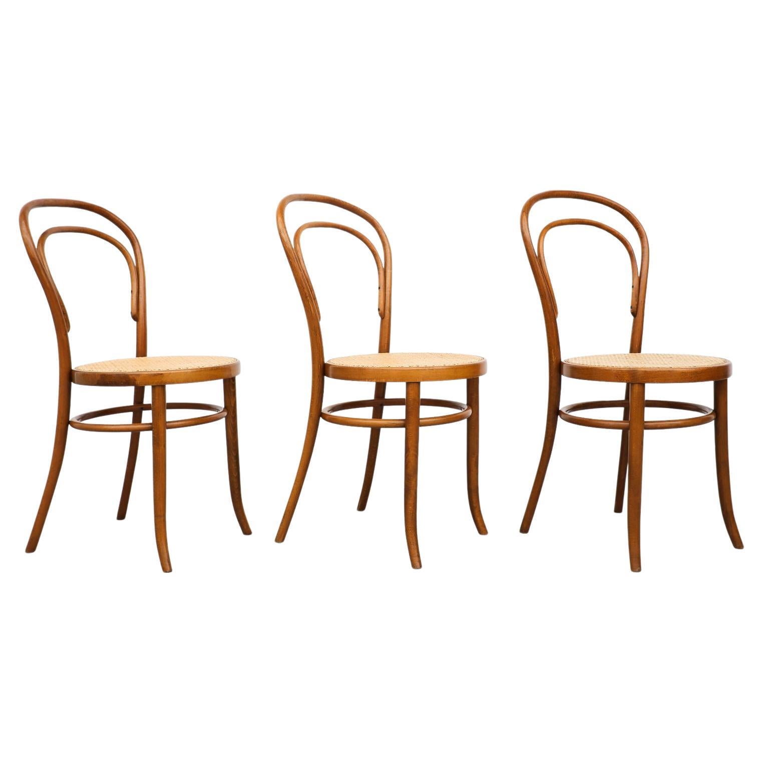 Thonet No. 14 Bentwood and Cane Cafe Chairs