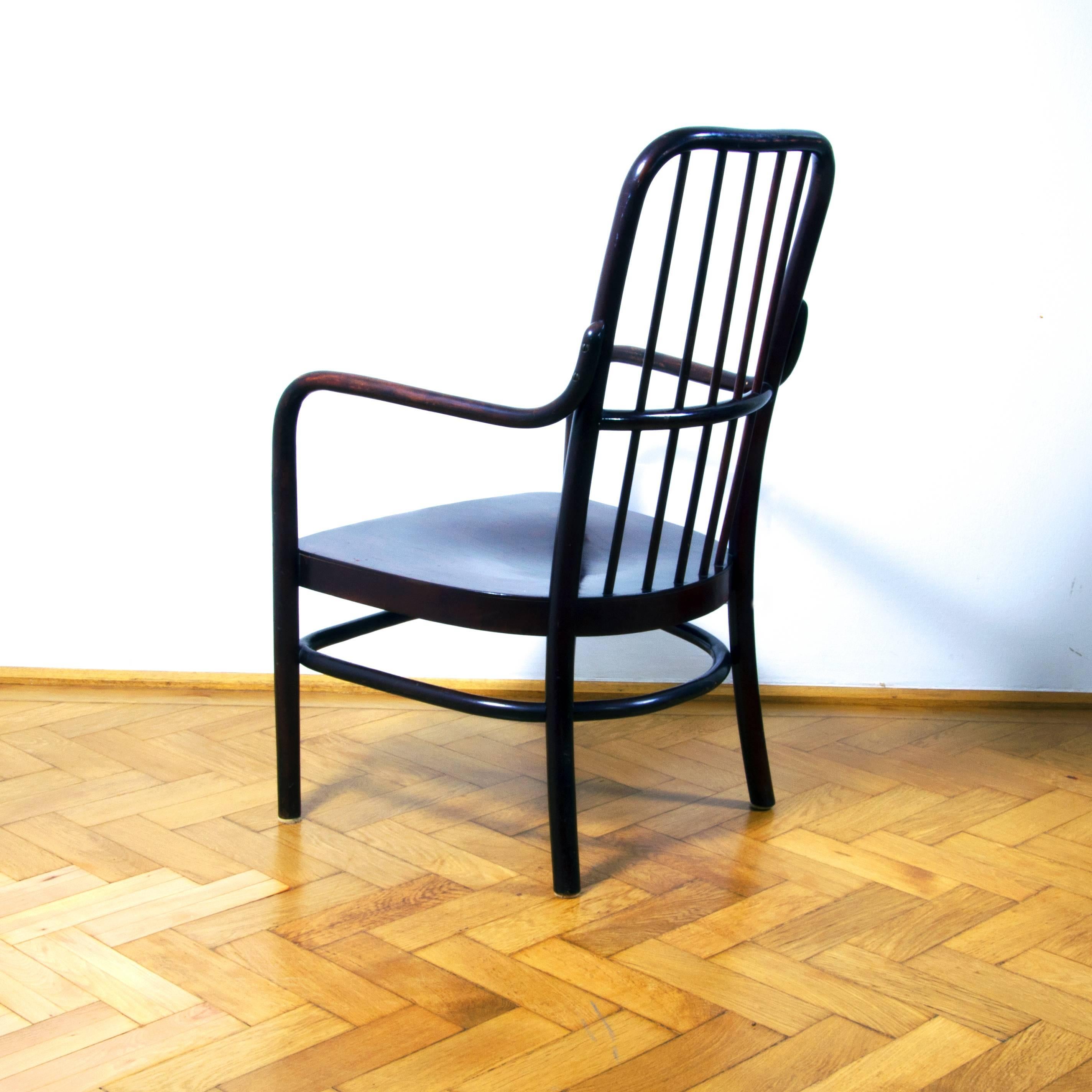 Early 20th Century Thonet No. A63/F by Josef Frank Bentwood Lounge or Low Armchair Art Deco For Sale