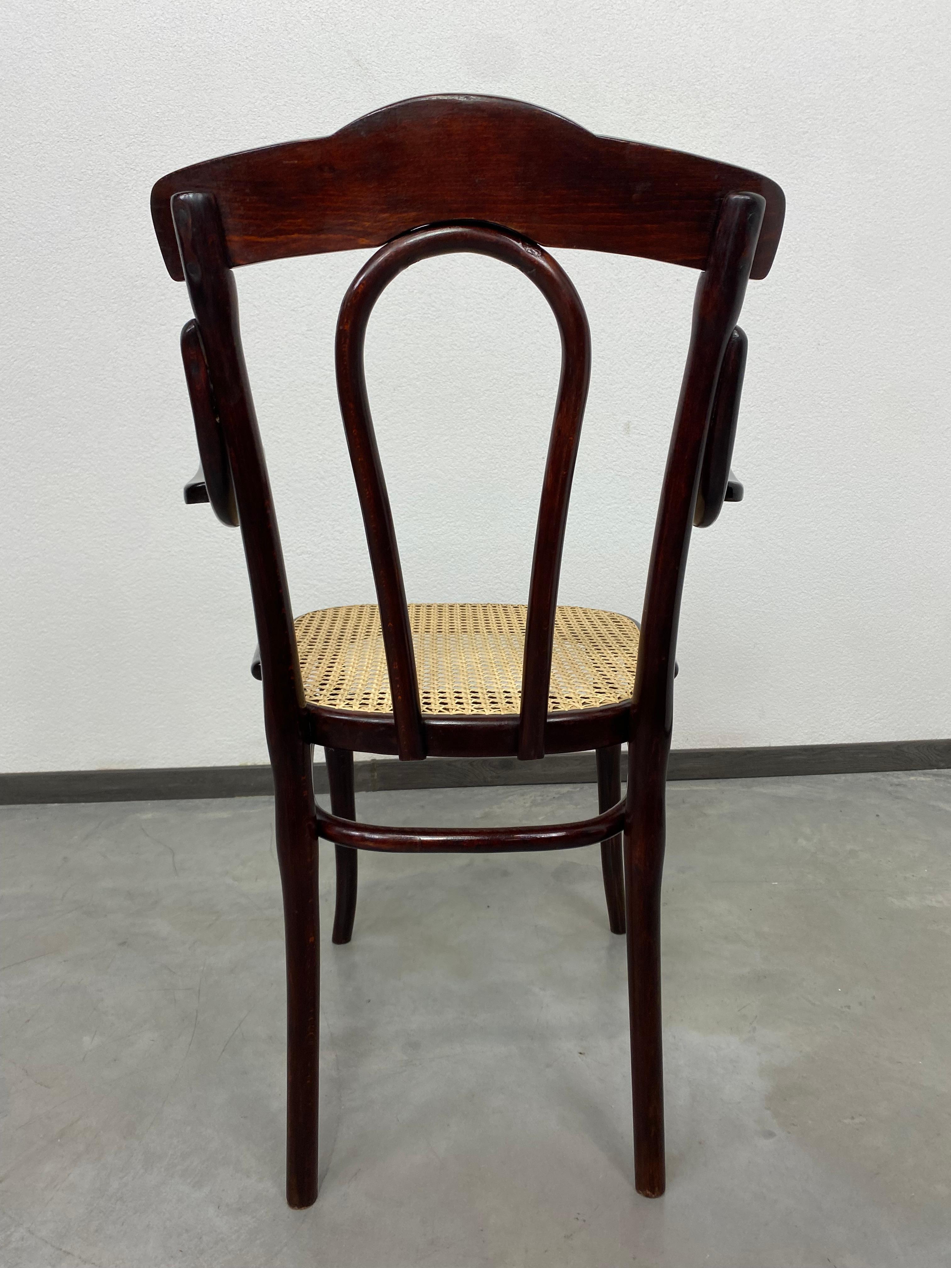 Thonet office chair with rattan seat For Sale 3