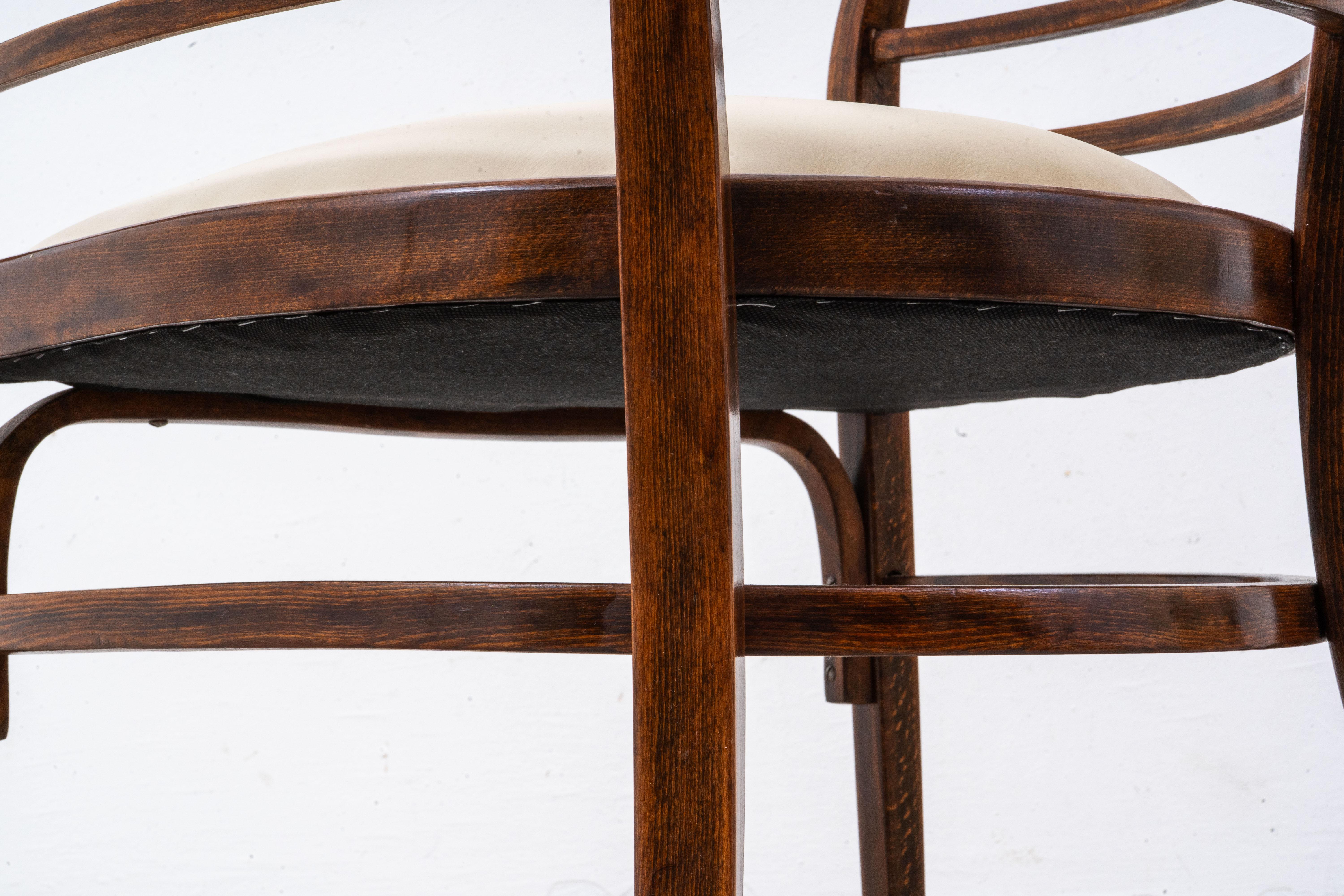Thonet - Otto Wagner - Fauteuil (2) - No. 6514 - Hêtre, cuir en vente 10