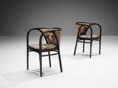 Thonet Pair of Armchairs in Floral Upholstery
