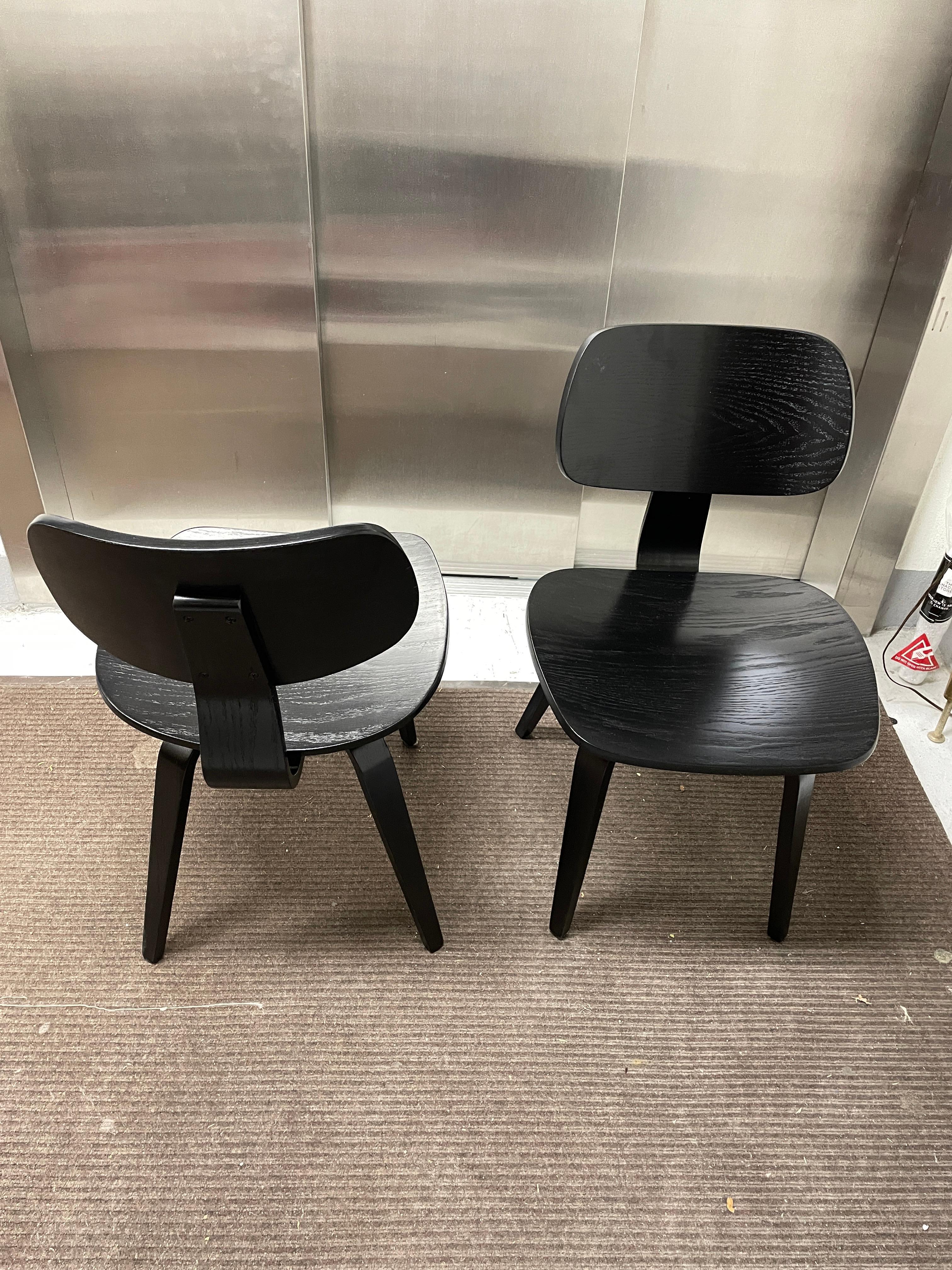 Pair of Thonet bentwood chairs.
There is some wear and tear, but they are sturdy.
They have been sanded and stained.
These are from a CFDA member hat designer's showroom. A full set of 12 was purchased from either Thonet or the NYC representative